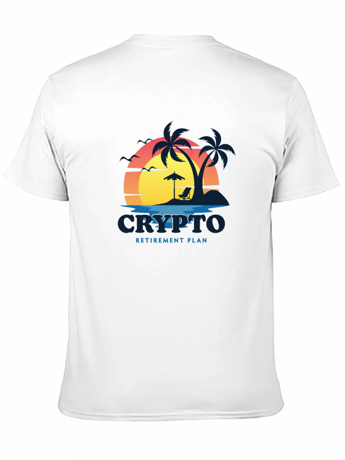 Crypto Retirement Plan Black T-Shirt - Beach Design