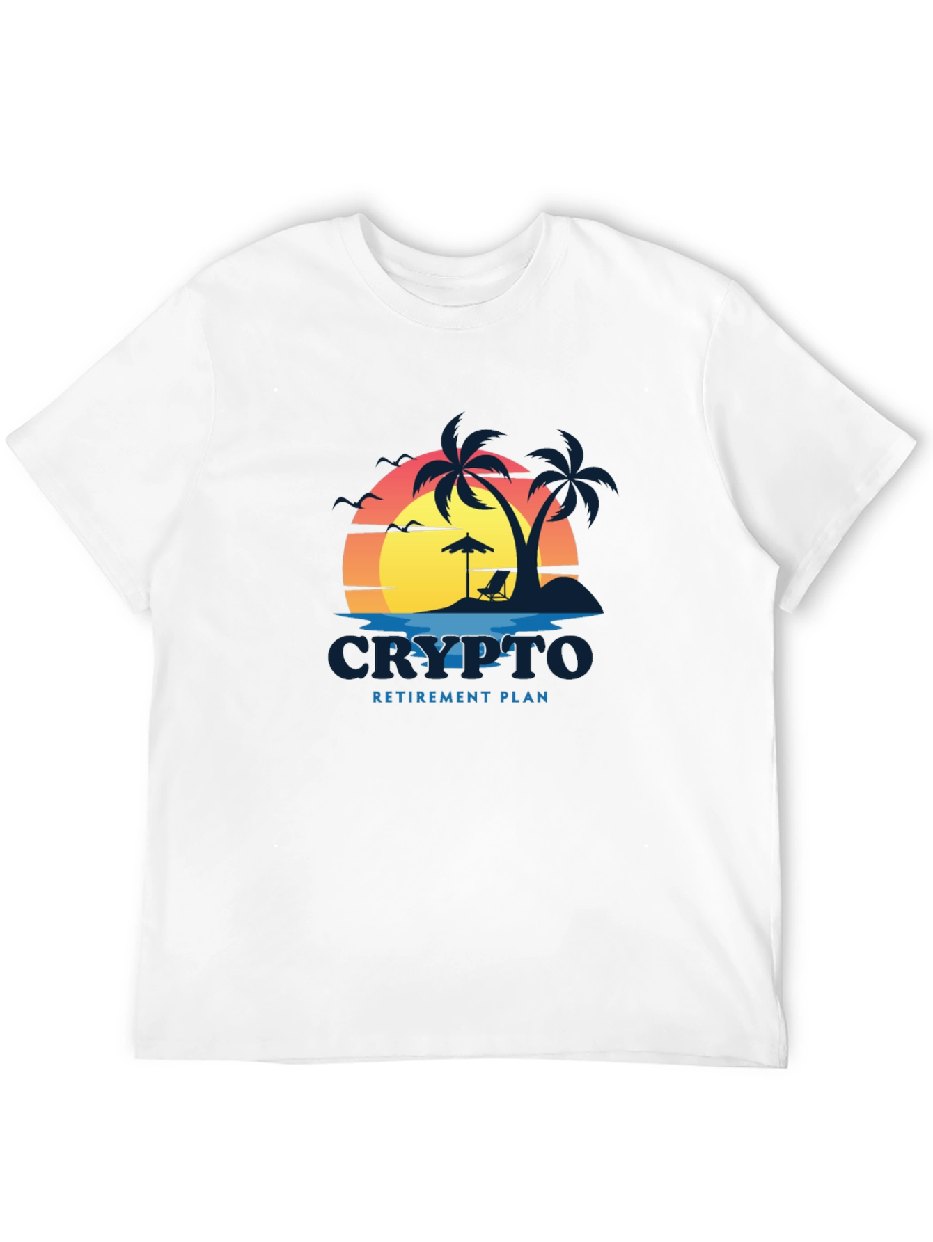 Crypto Retirement Plan Black T-Shirt - Beach Design