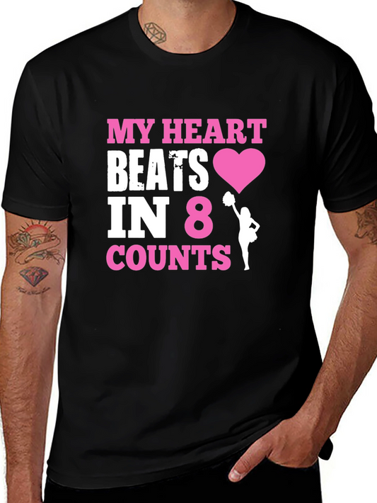 My Heart Beats in 8 Counts Cheerleading T-Shirt