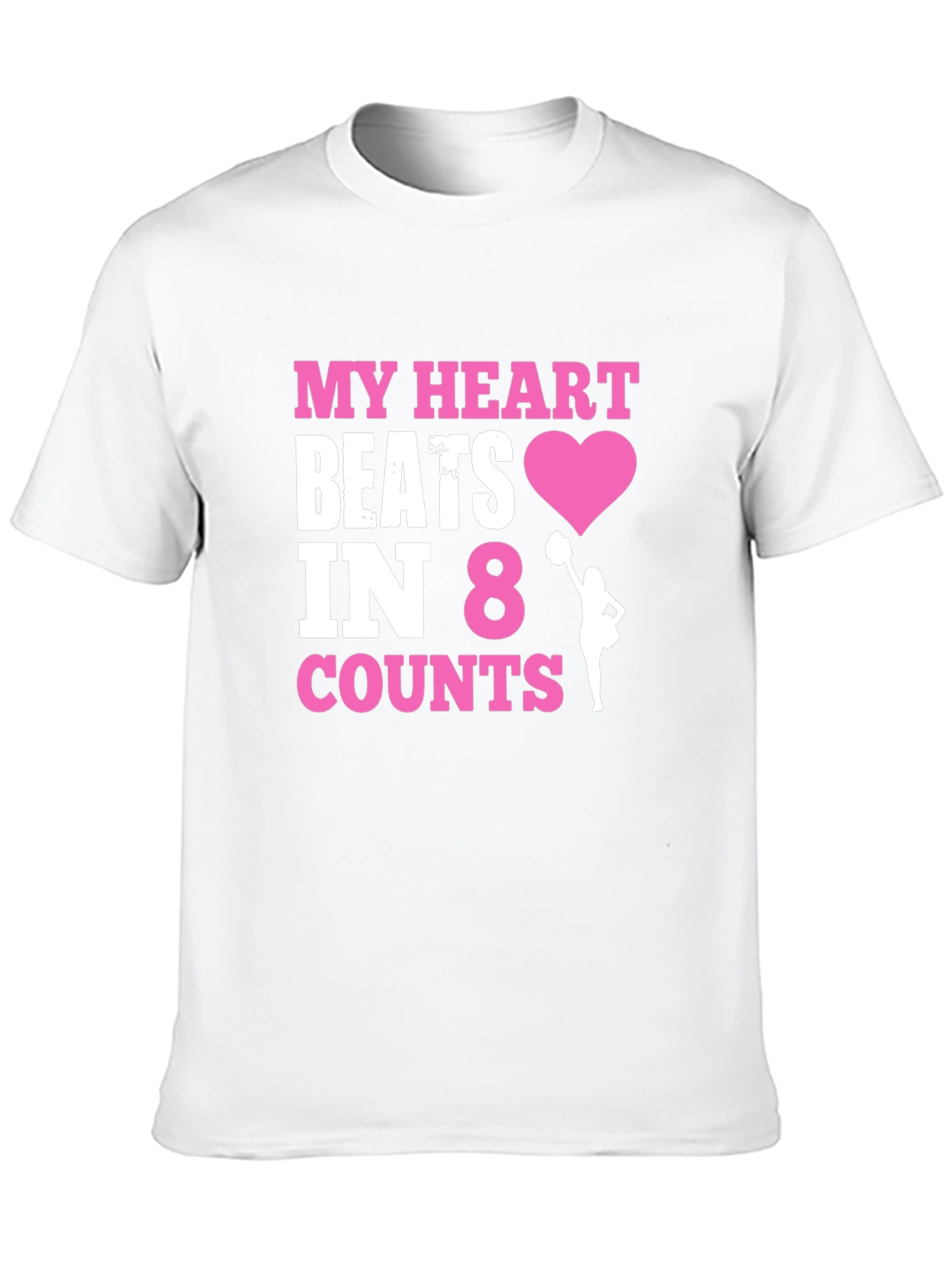My Heart Beats in 8 Counts Cheerleading T-Shirt