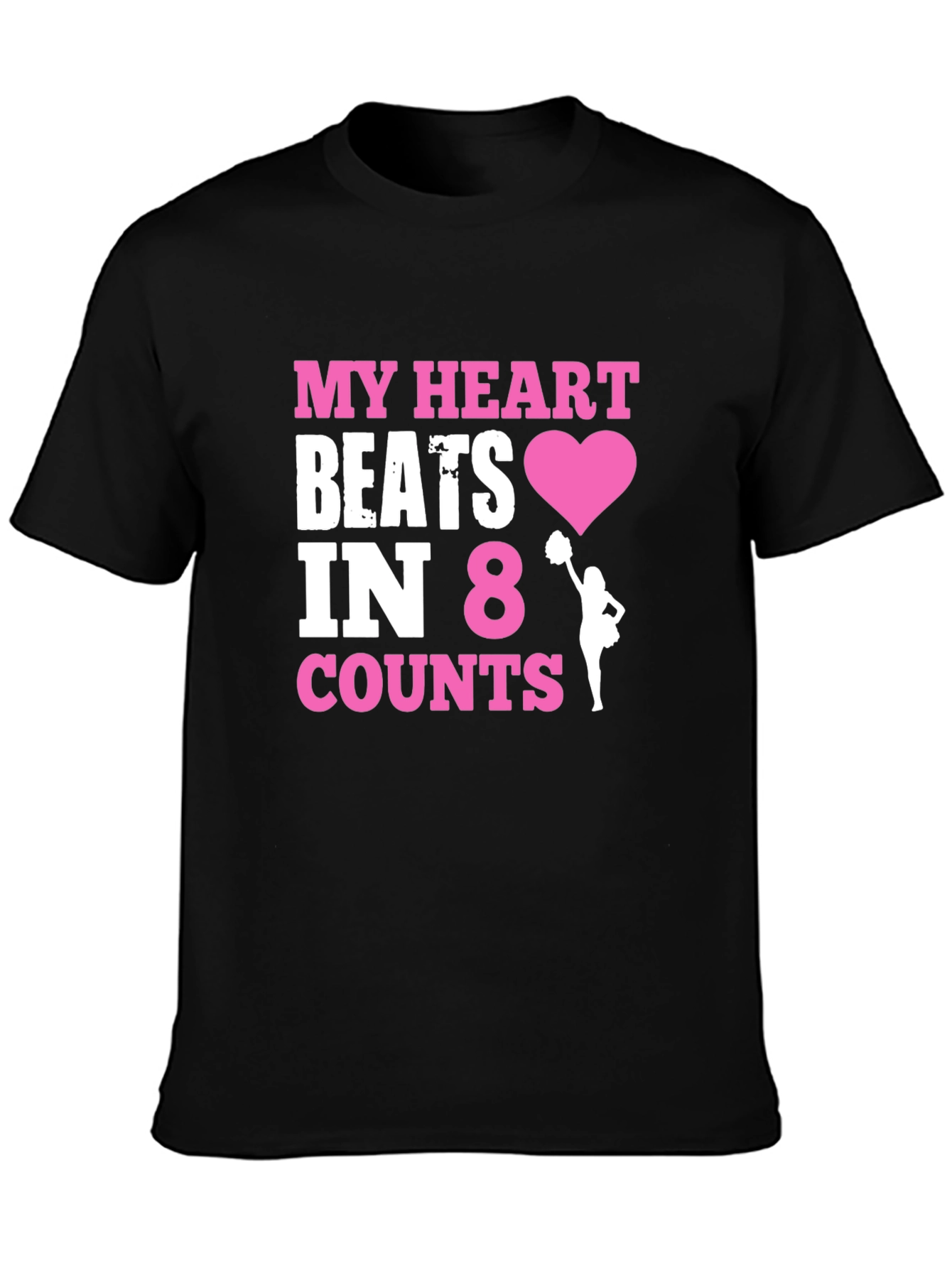 My Heart Beats in 8 Counts Cheerleading T-Shirt