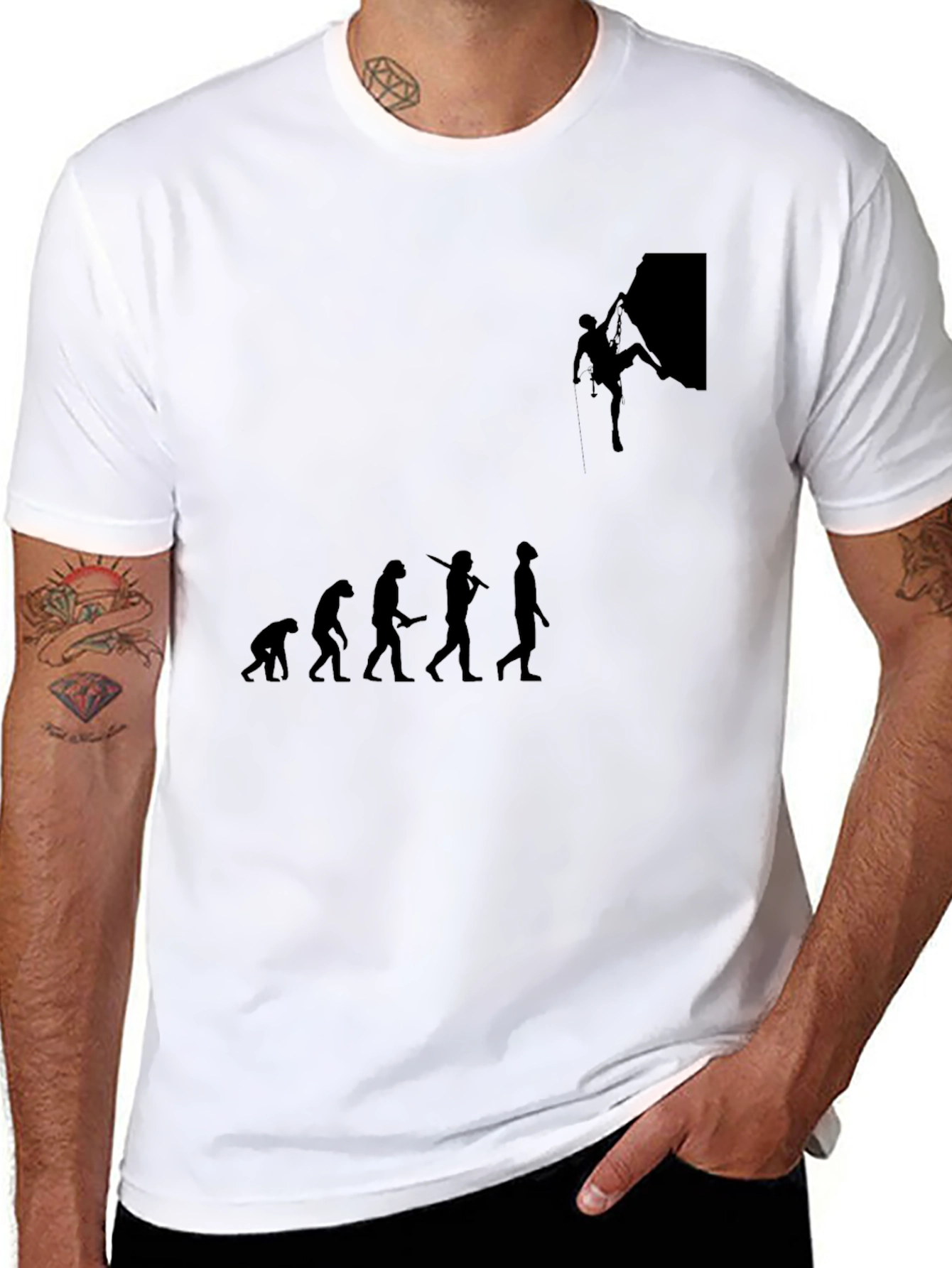 Climbing Evolution Graphic Tee - Black