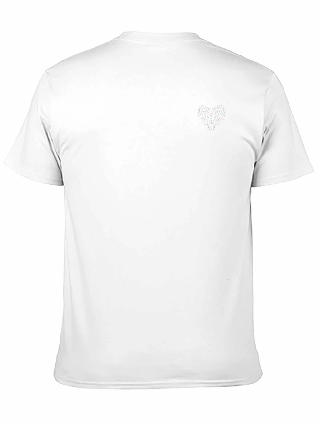 Black Crew Neck Tee with Subtle Heart Detail
