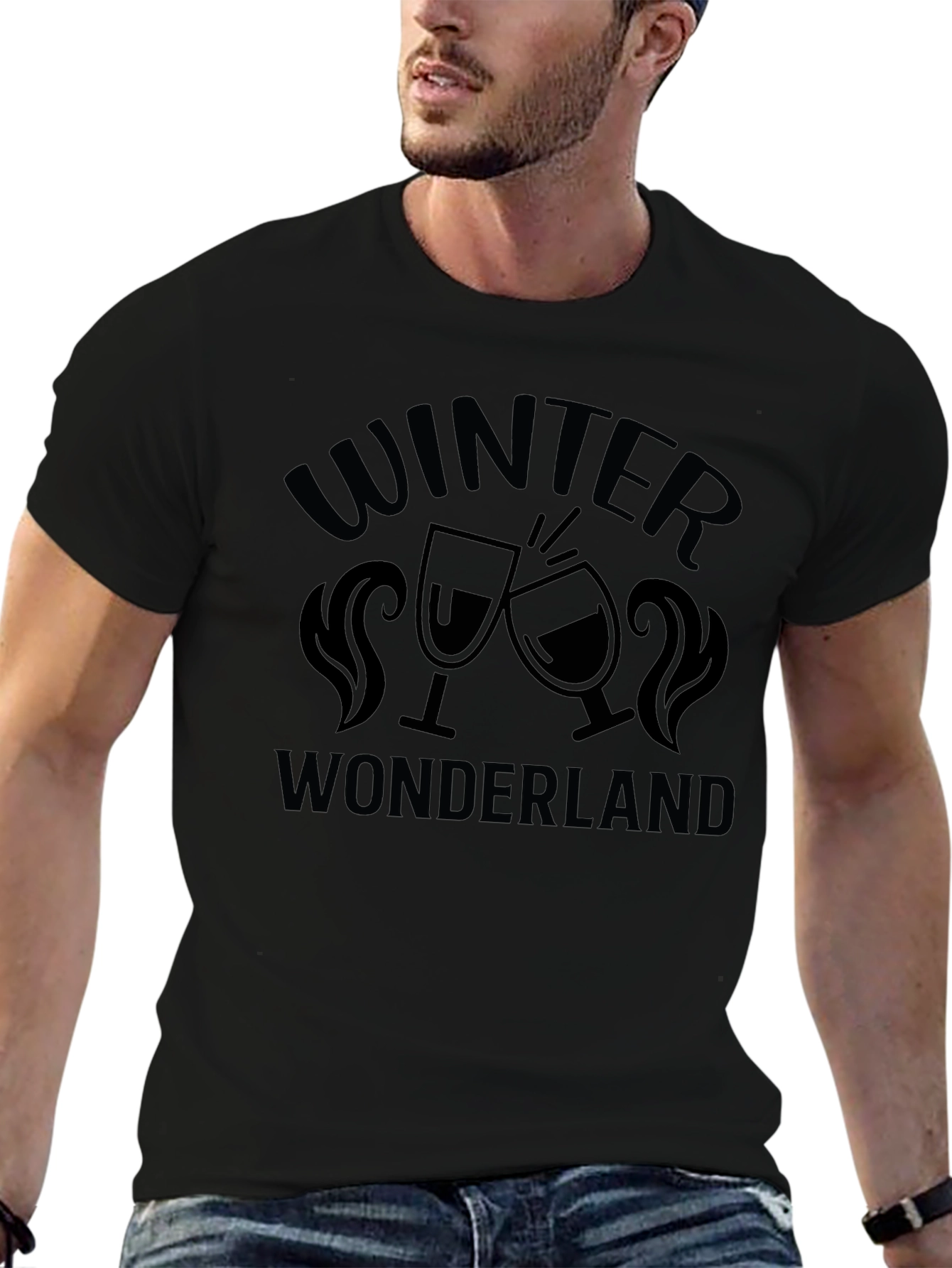 Winter Wonderland T-Shirt Black Holiday Cheer