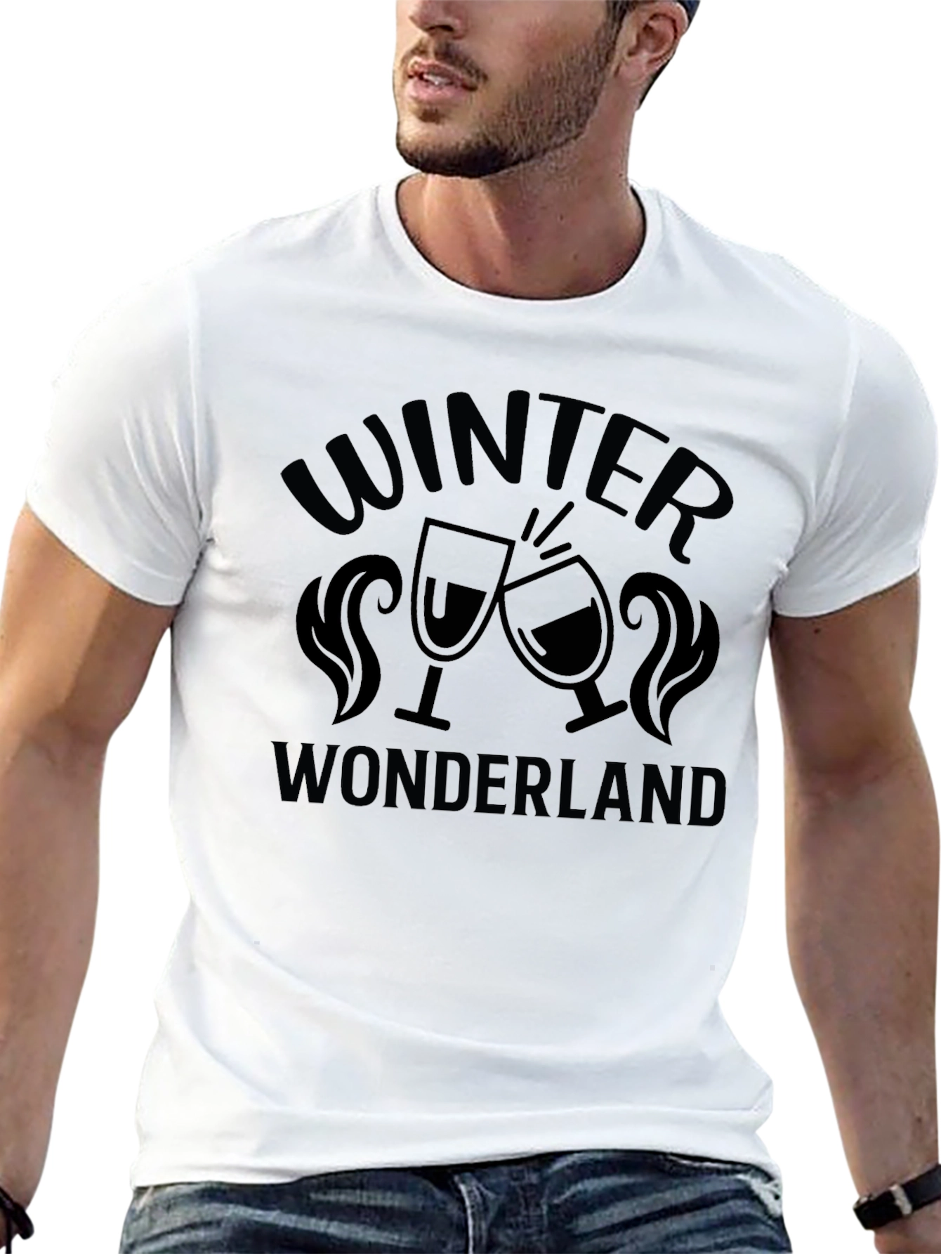 Winter Wonderland T-Shirt Black Holiday Cheer