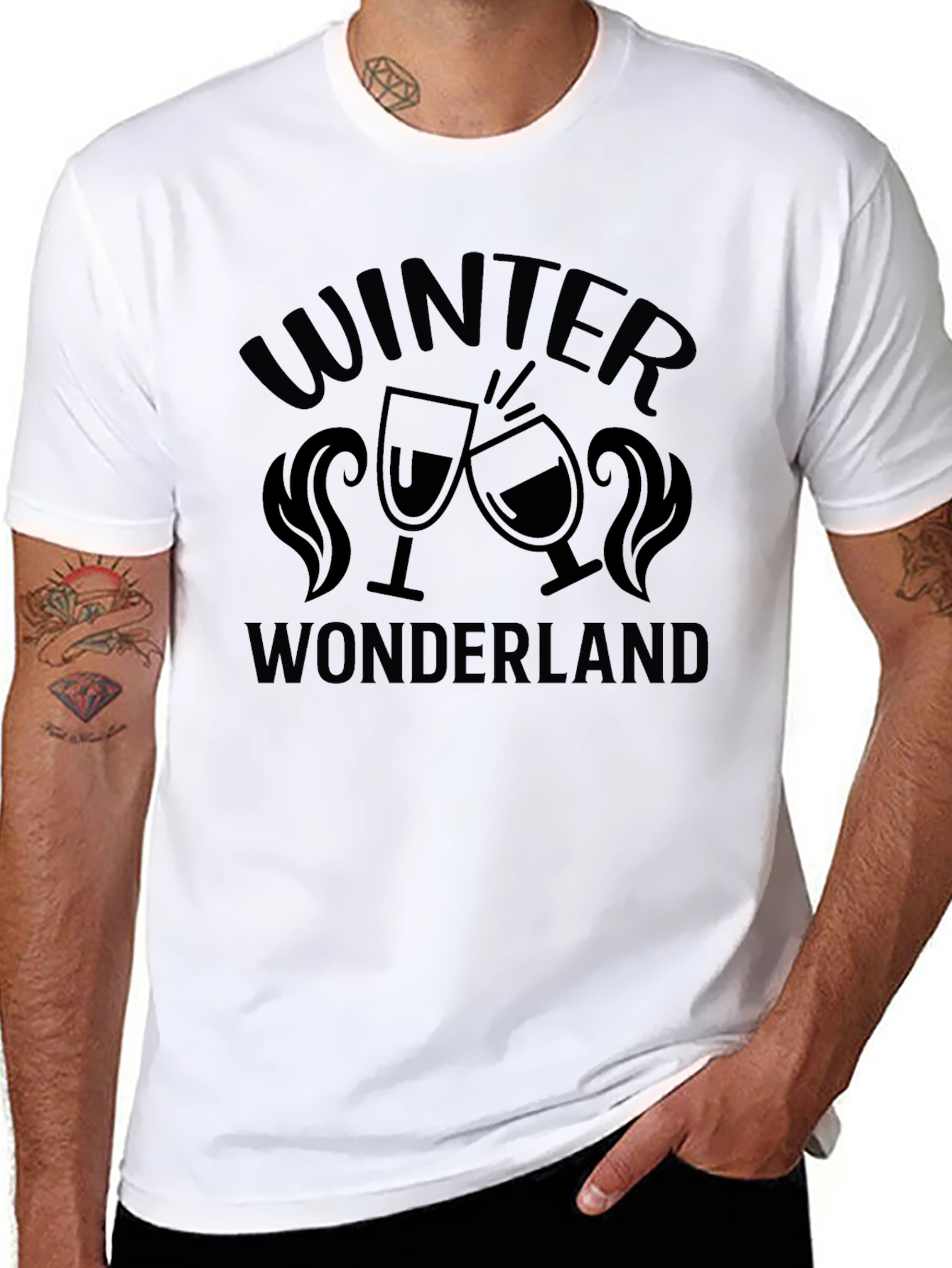 Winter Wonderland T-Shirt Black Holiday Cheer