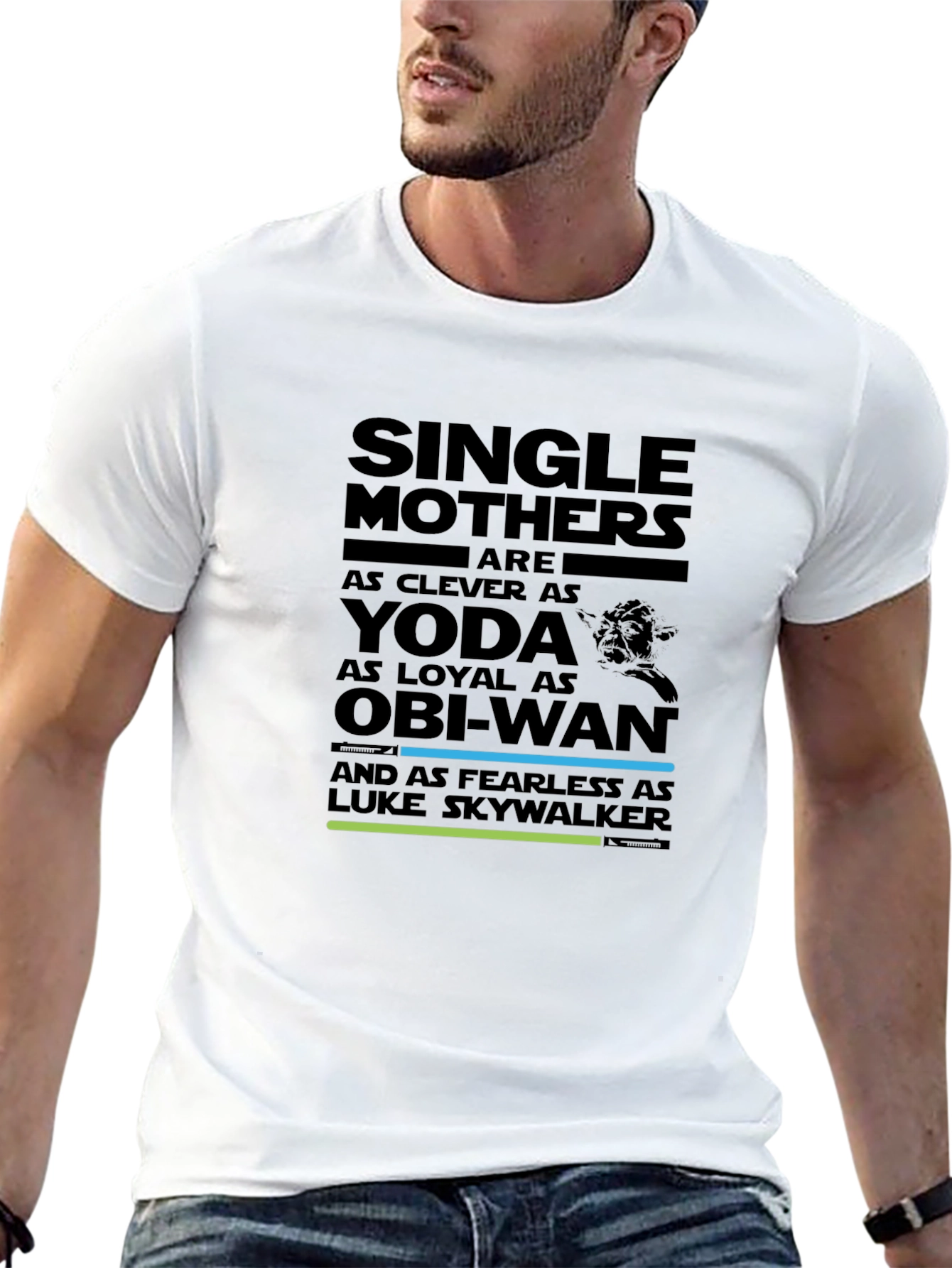 Single Mothers Star Wars T-Shirt: Yoda Obi-Wan Luke