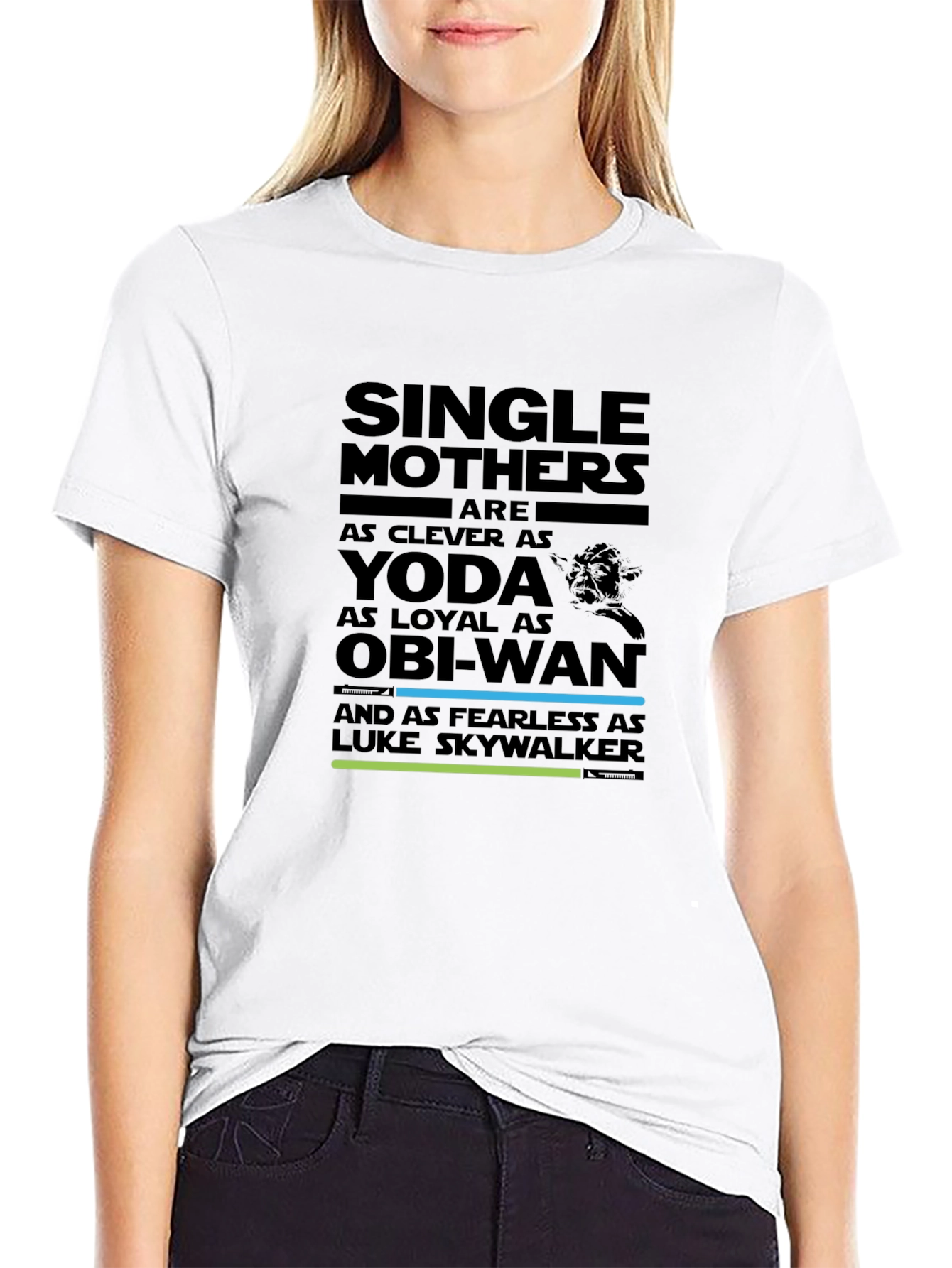 Single Mothers Star Wars T-Shirt: Yoda Obi-Wan Luke