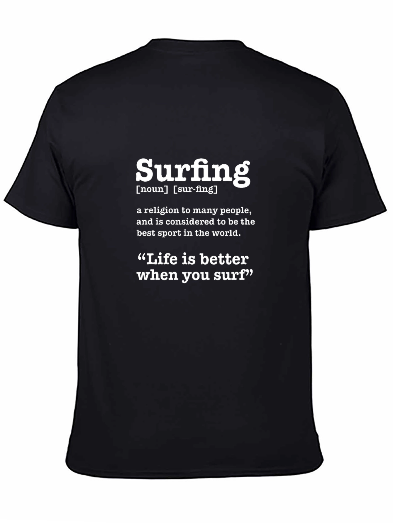 Surfing Definition Black T-Shirt
