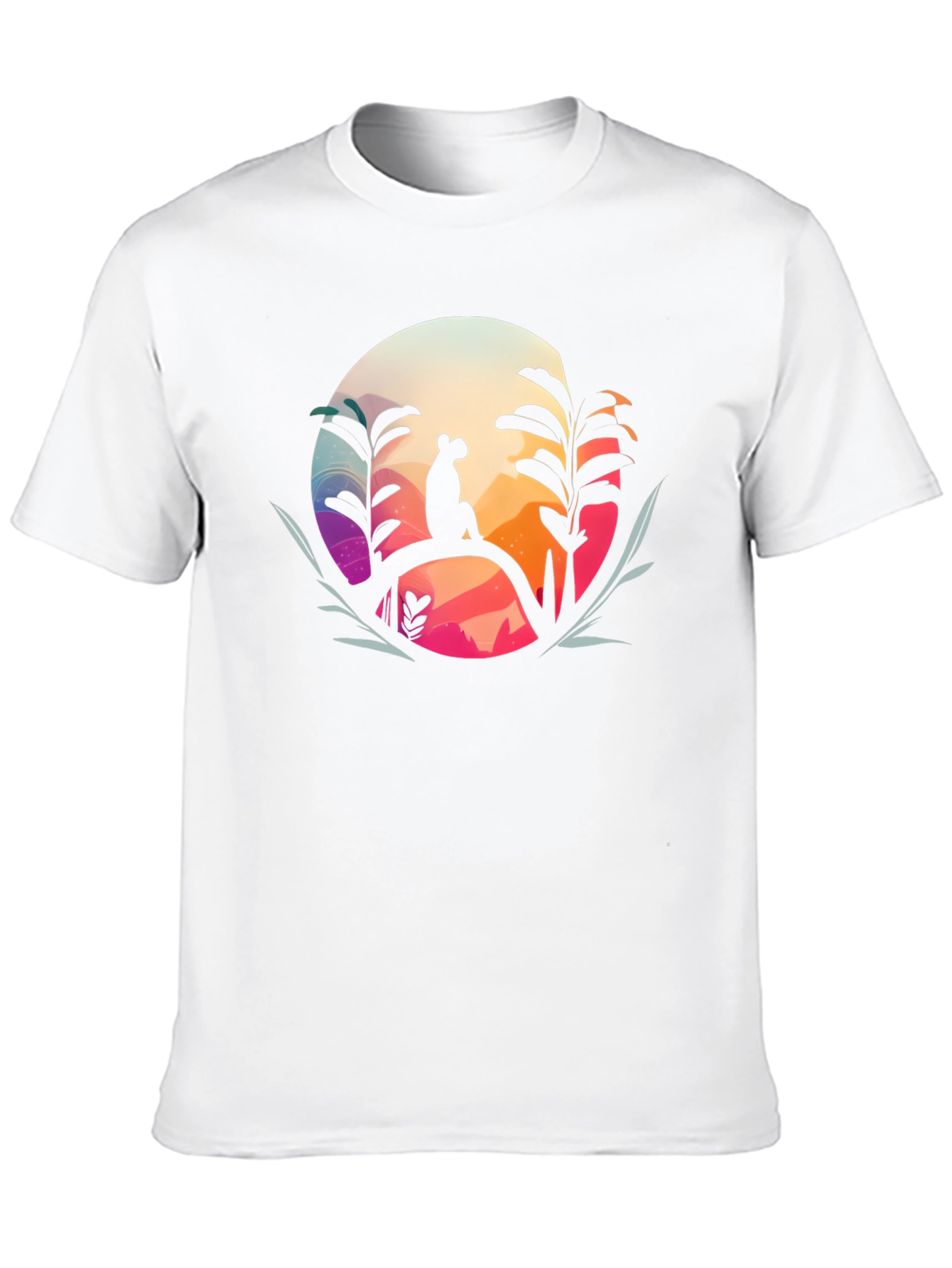 Nature Silhouette Graphic Black T-Shirt