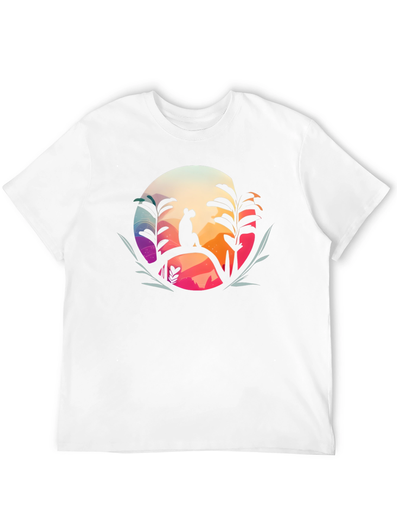 Nature Silhouette Graphic Black T-Shirt