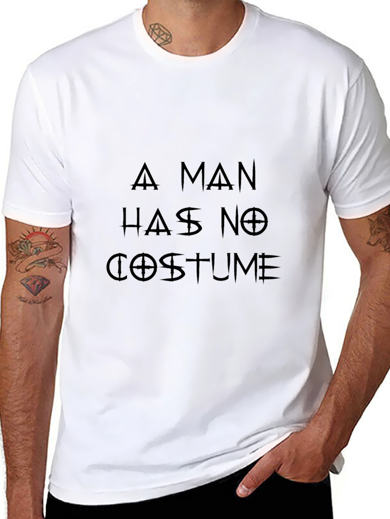 A Man Has No Costume Black T-Shirt