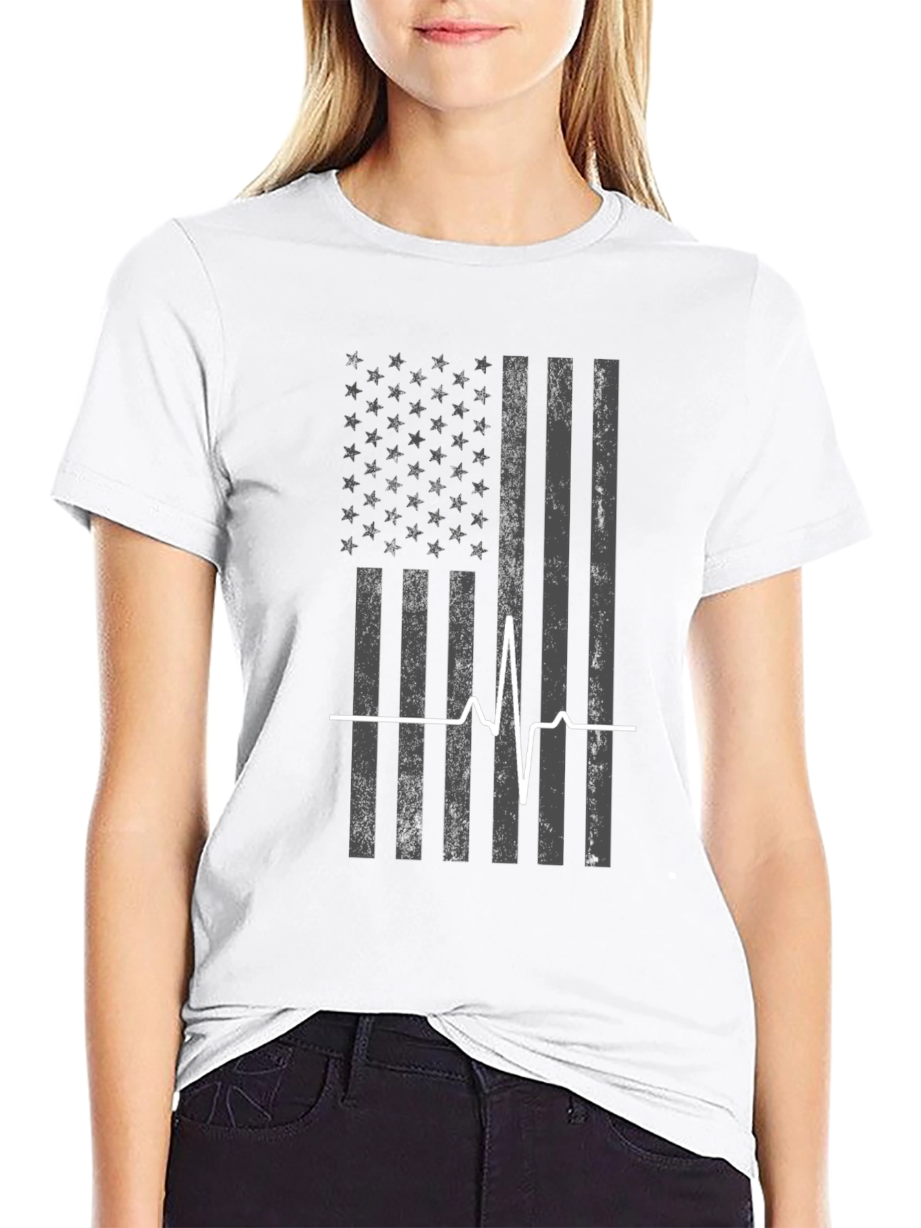 American Flag Heartbeat T-Shirt