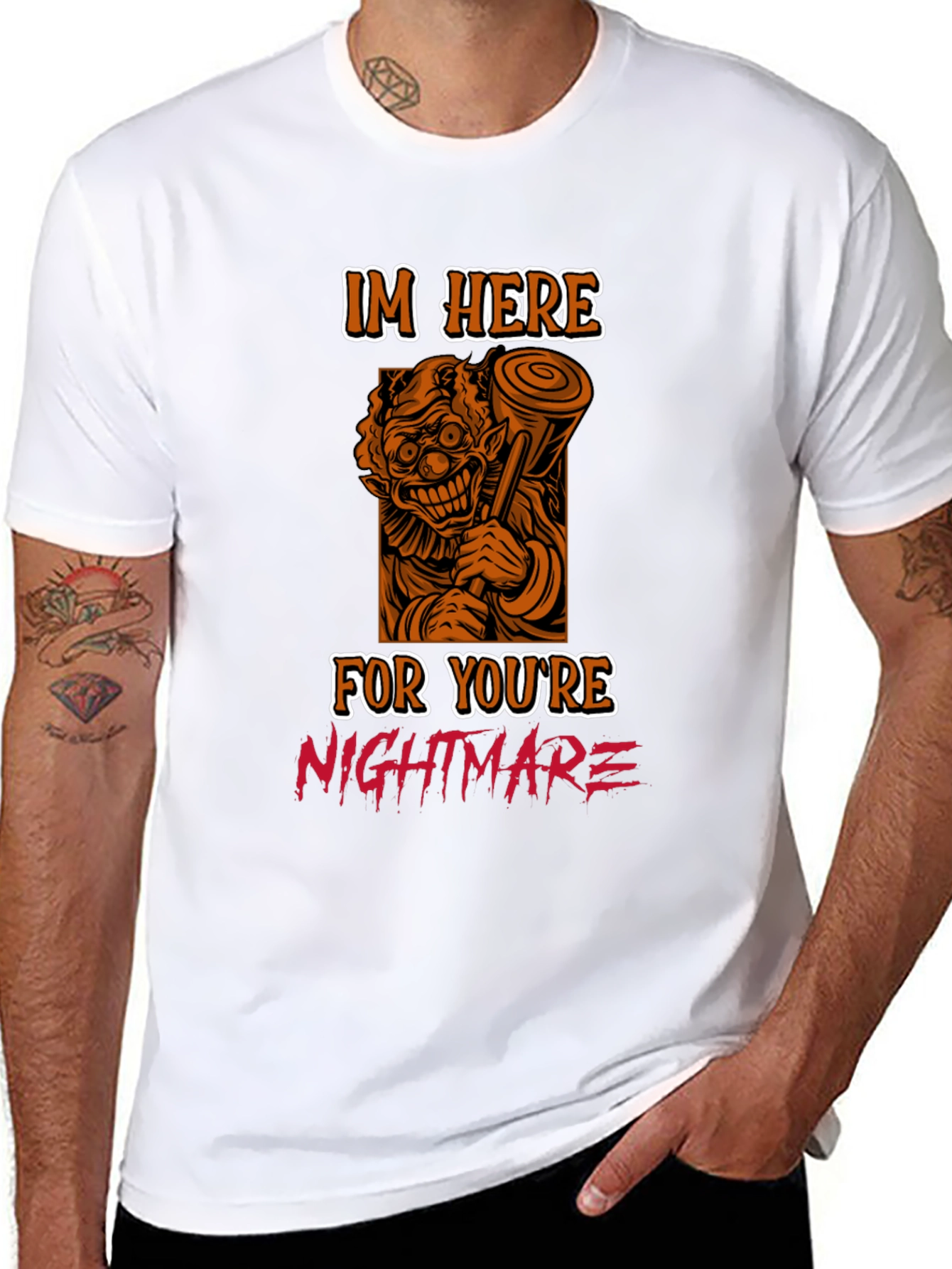 Scary Clown T-Shirt: Im Here For Your Nightmare