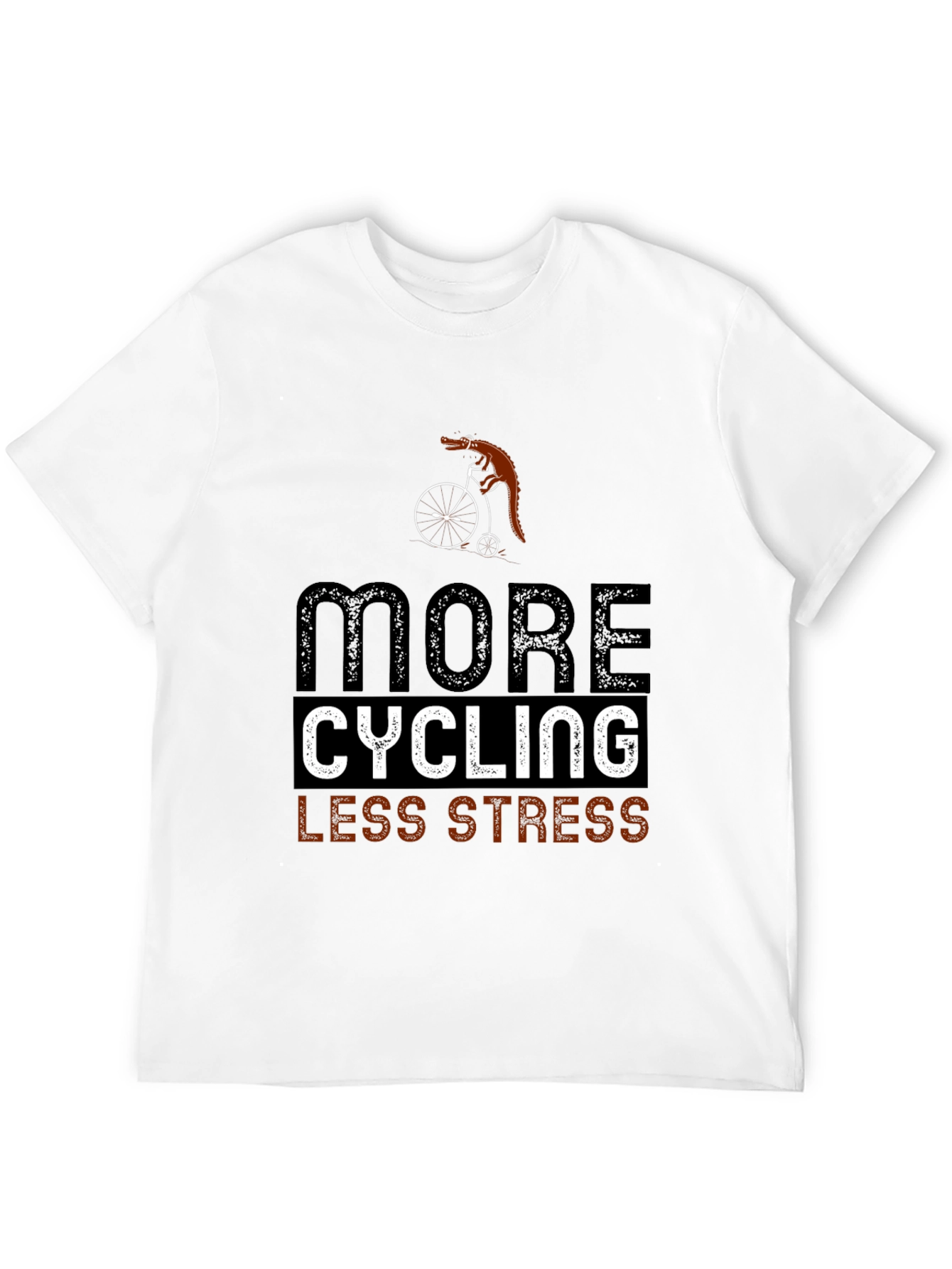 Cycling Lizard T-Shirt: More Cycling Less Stress