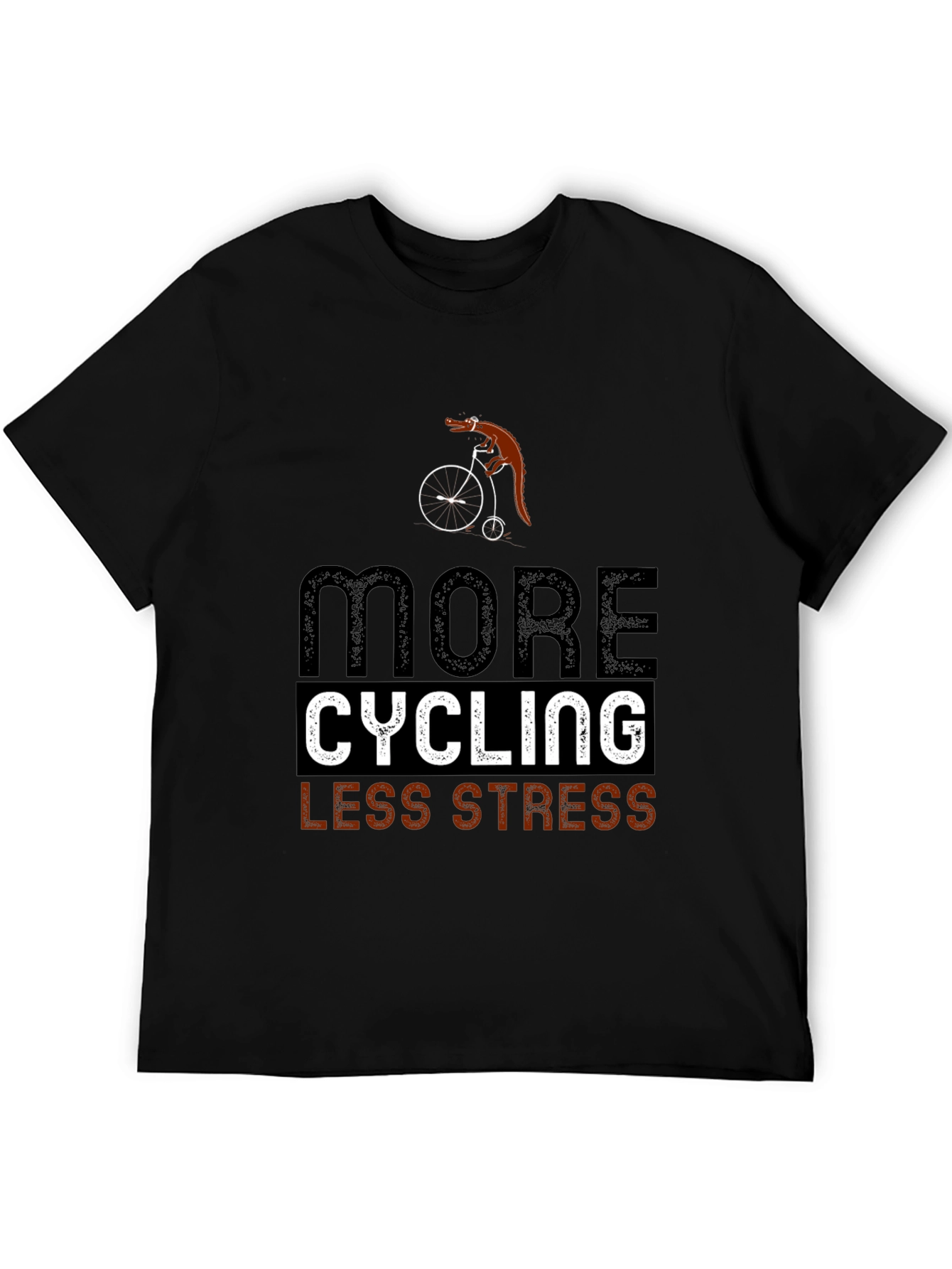 Cycling Lizard T-Shirt: More Cycling Less Stress