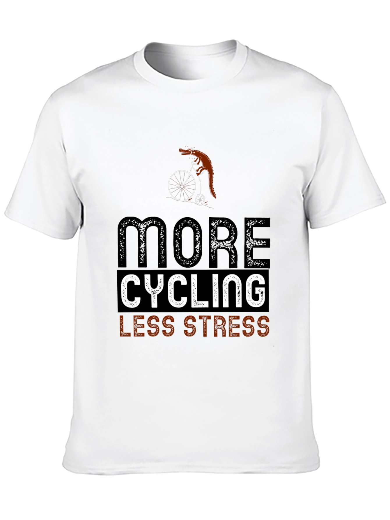 Cycling Lizard T-Shirt: More Cycling Less Stress