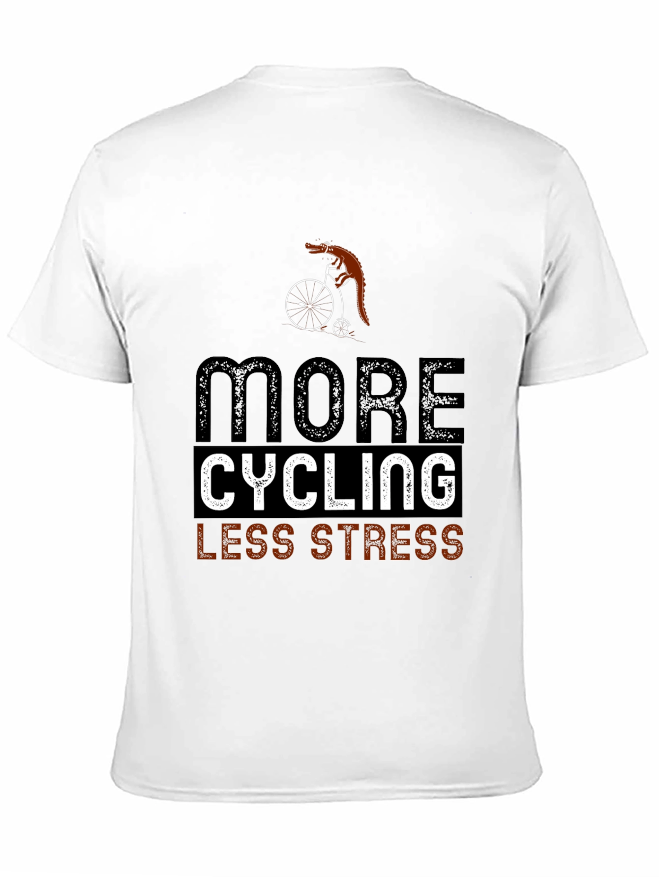 Cycling Lizard T-Shirt: More Cycling Less Stress