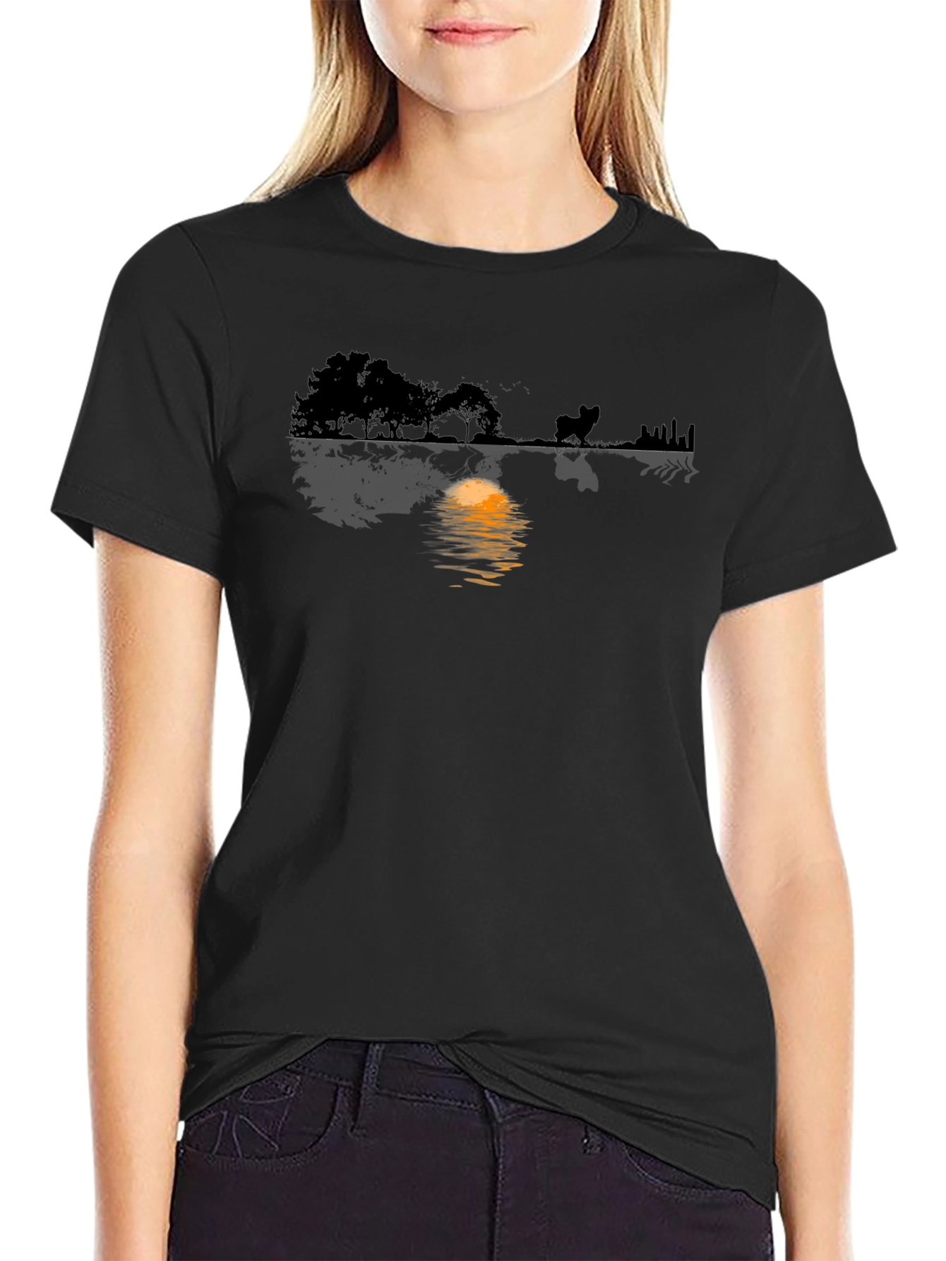Silhouette Reflection Graphic T-Shirt