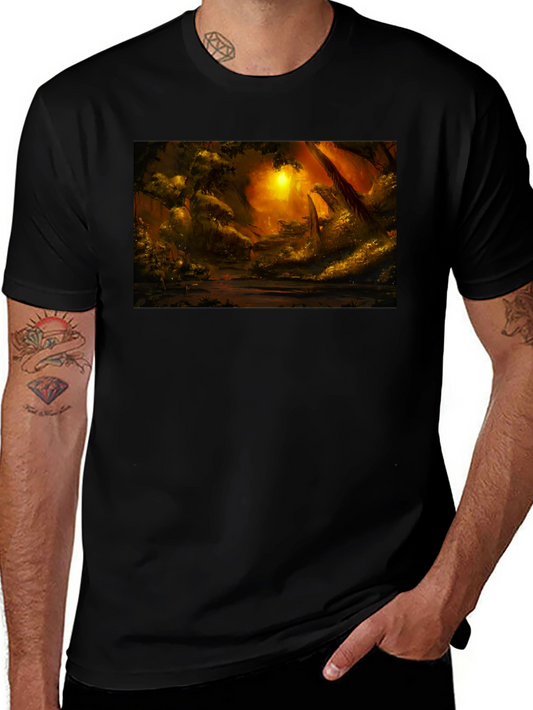 Golden Forest T-Shirt - Nature Inspired Graphic Tee
