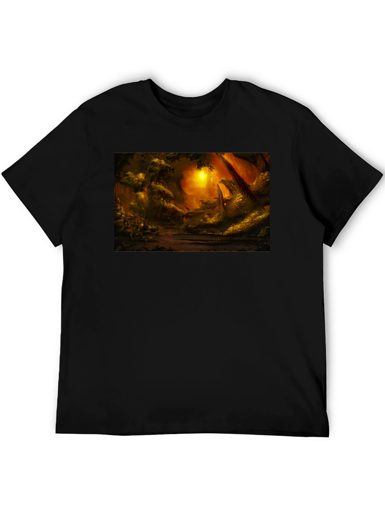 Golden Forest T-Shirt - Nature Inspired Graphic Tee