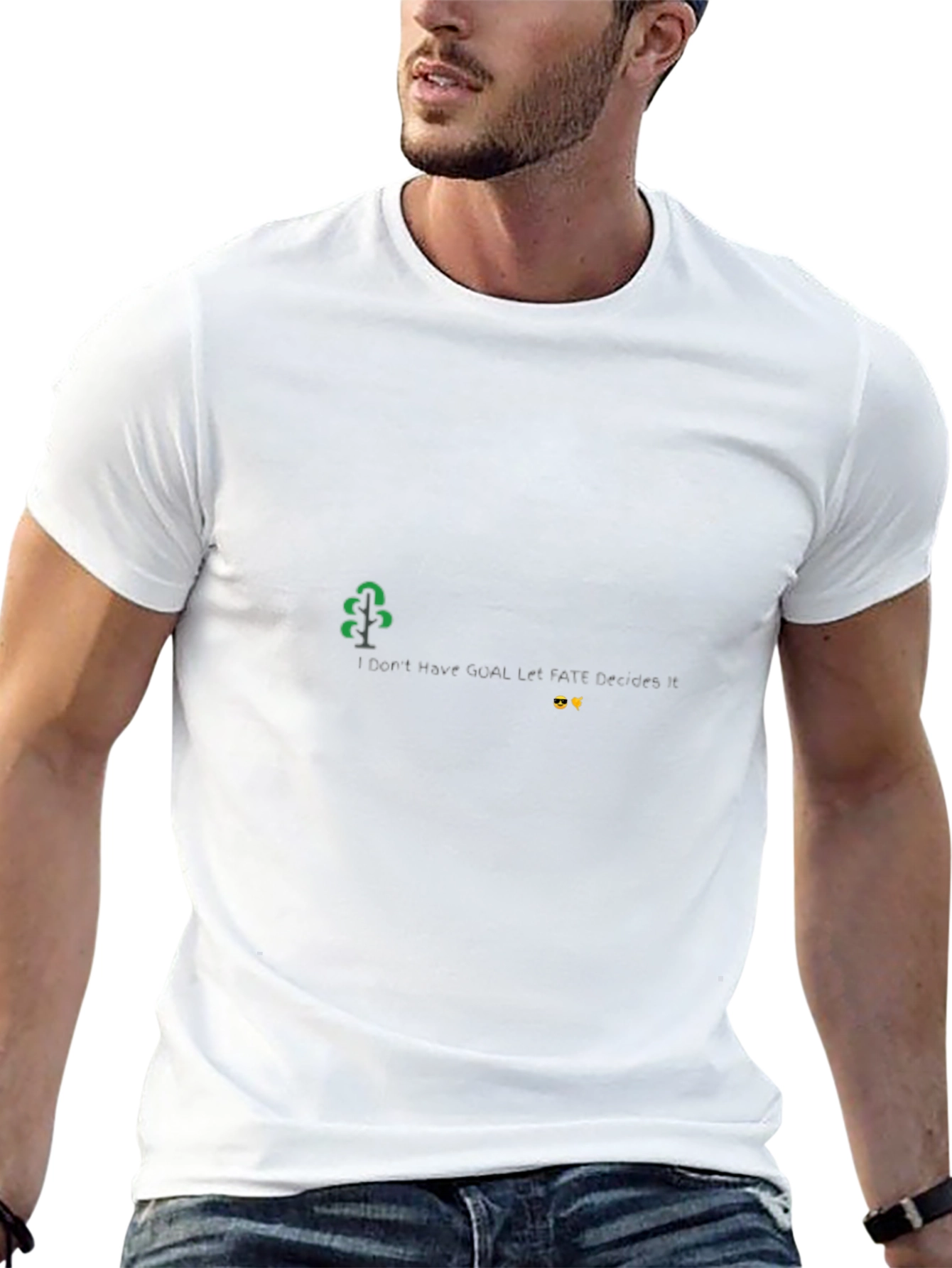 Black T-Shirt with Tree and Funny Slogan