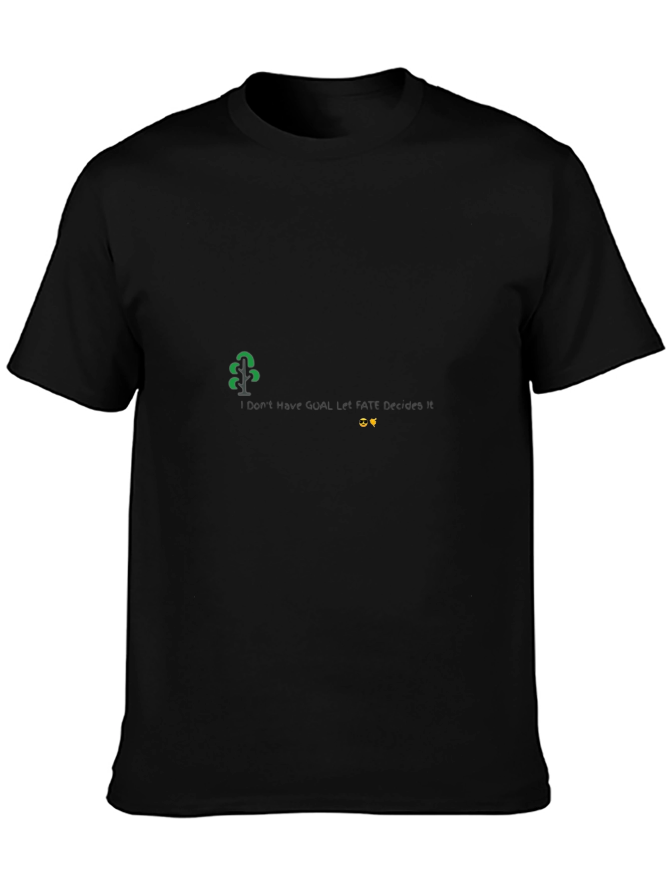Black T-Shirt with Tree and Funny Slogan