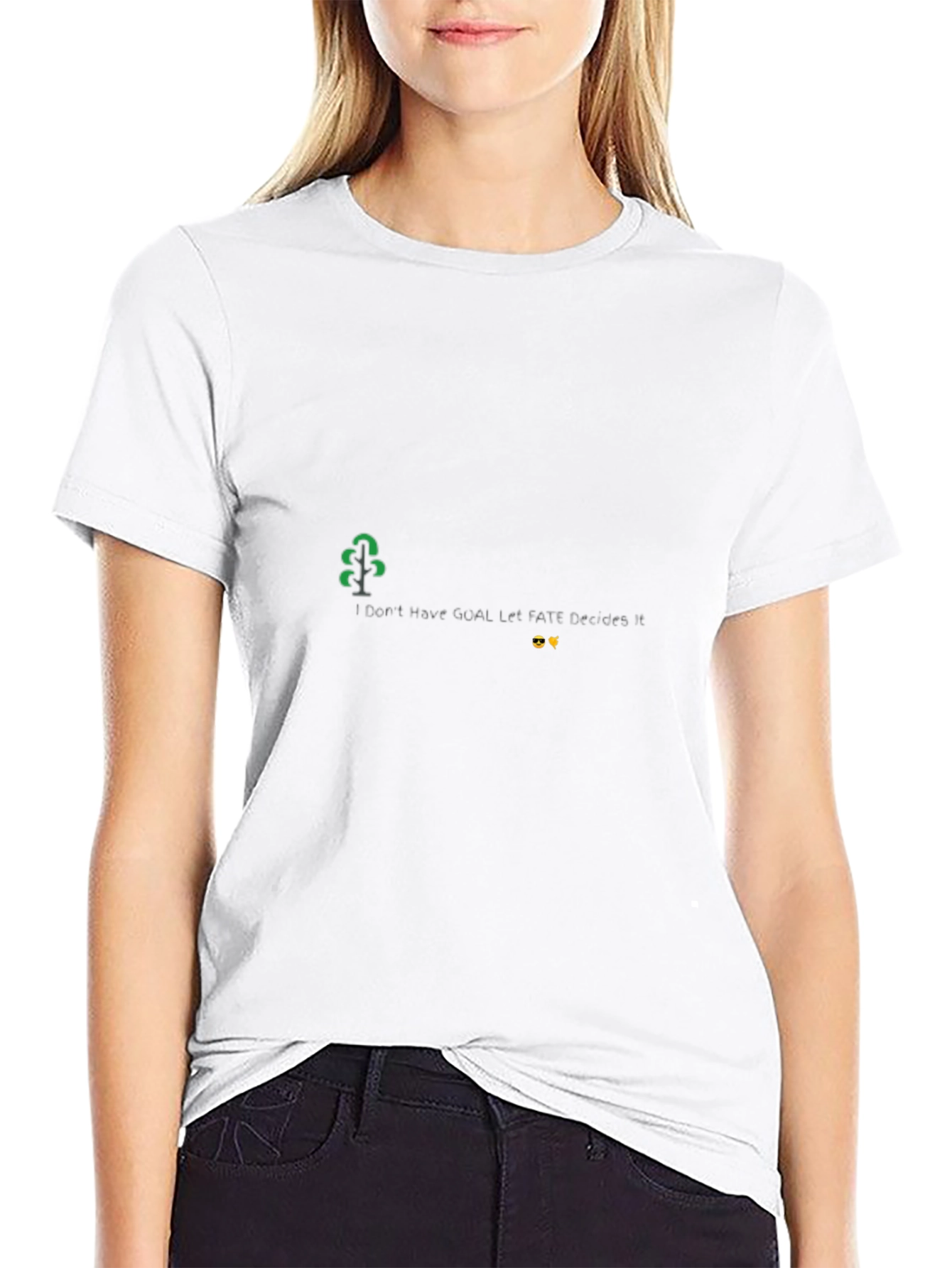 Black T-Shirt with Tree and Funny Slogan