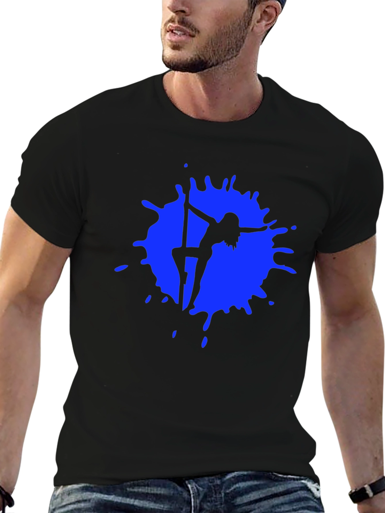 Pole Dancer Silhouette Graphic Black T-Shirt