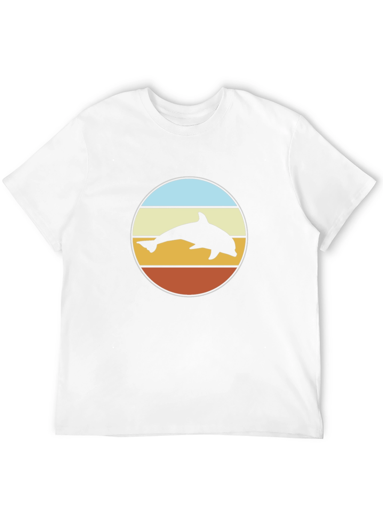 Retro Dolphin Sunset T-Shirt - Black