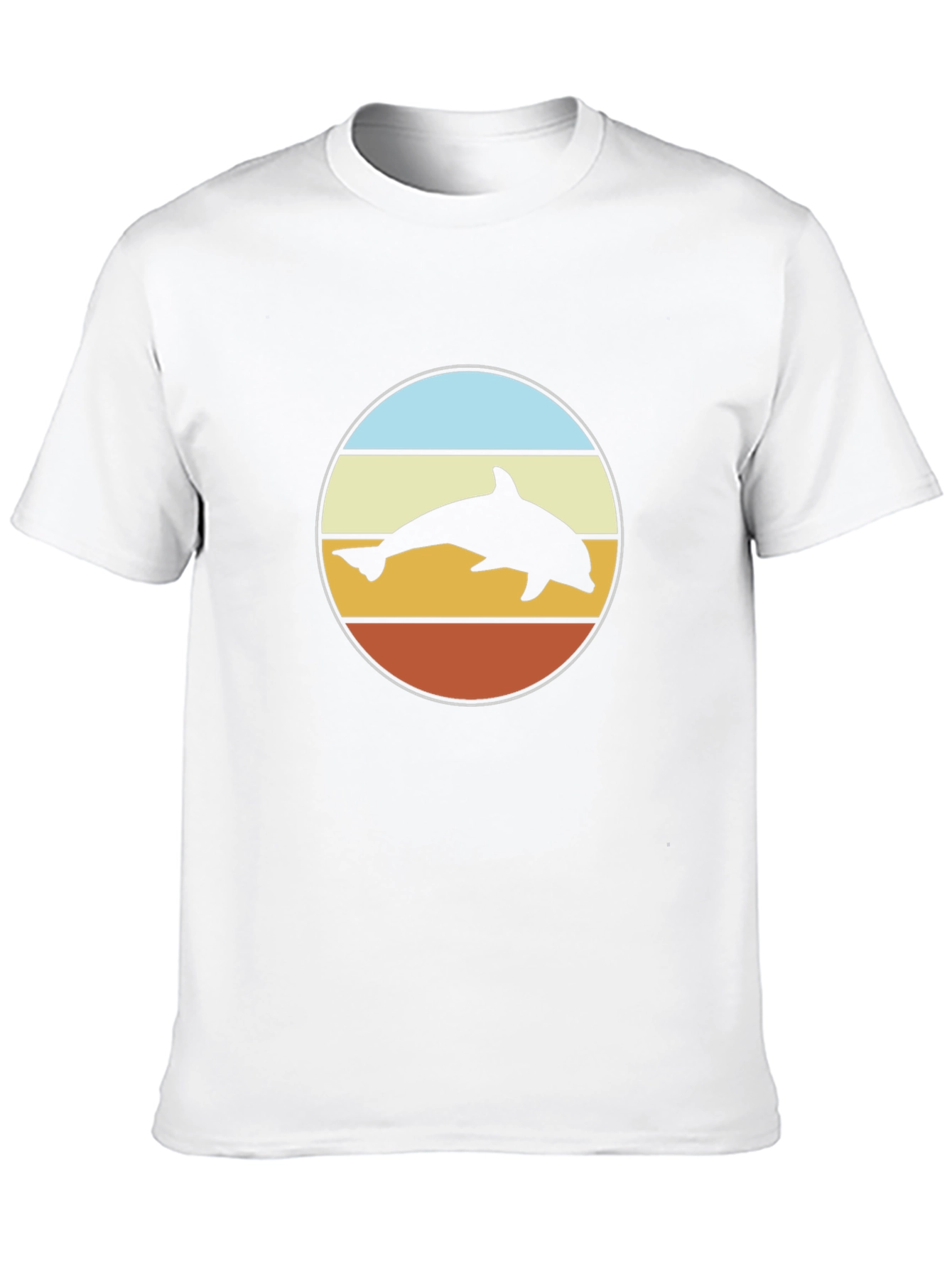 Retro Dolphin Sunset T-Shirt - Black