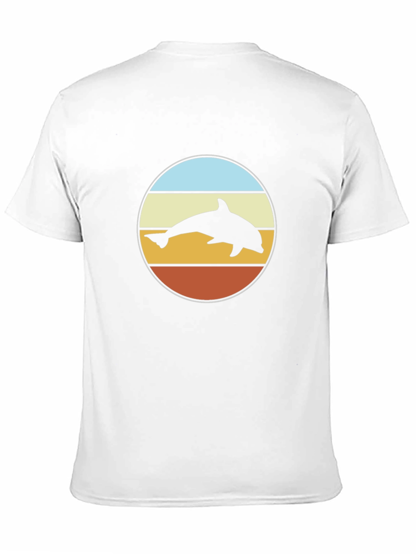 Retro Dolphin Sunset T-Shirt - Black