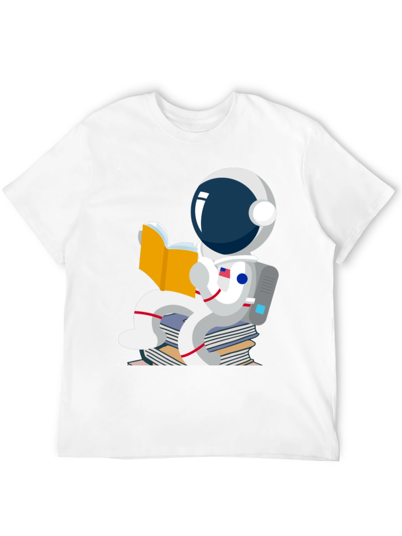 Astronaut Reading Books Graphic T-Shirt