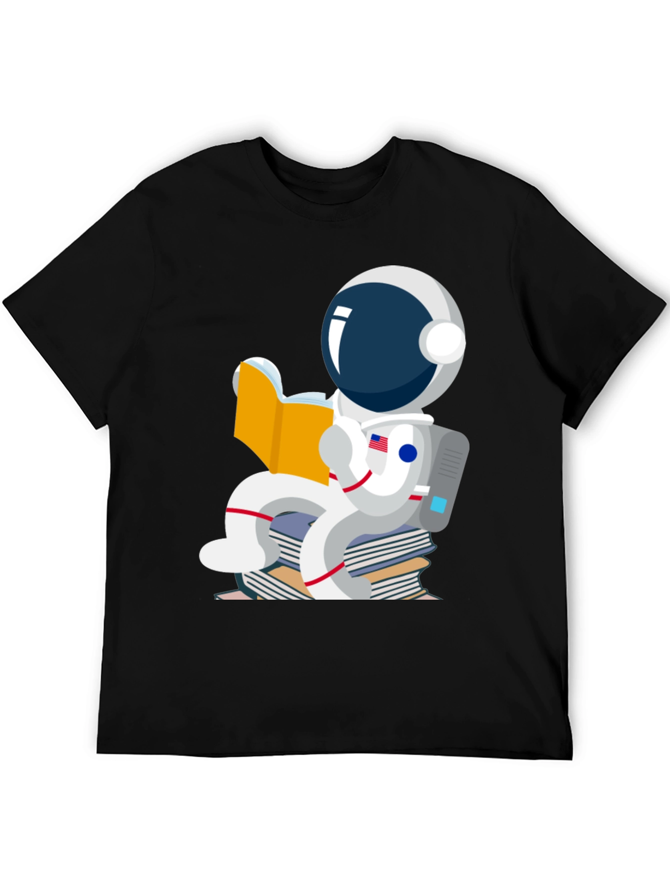 Astronaut Reading Books Graphic T-Shirt