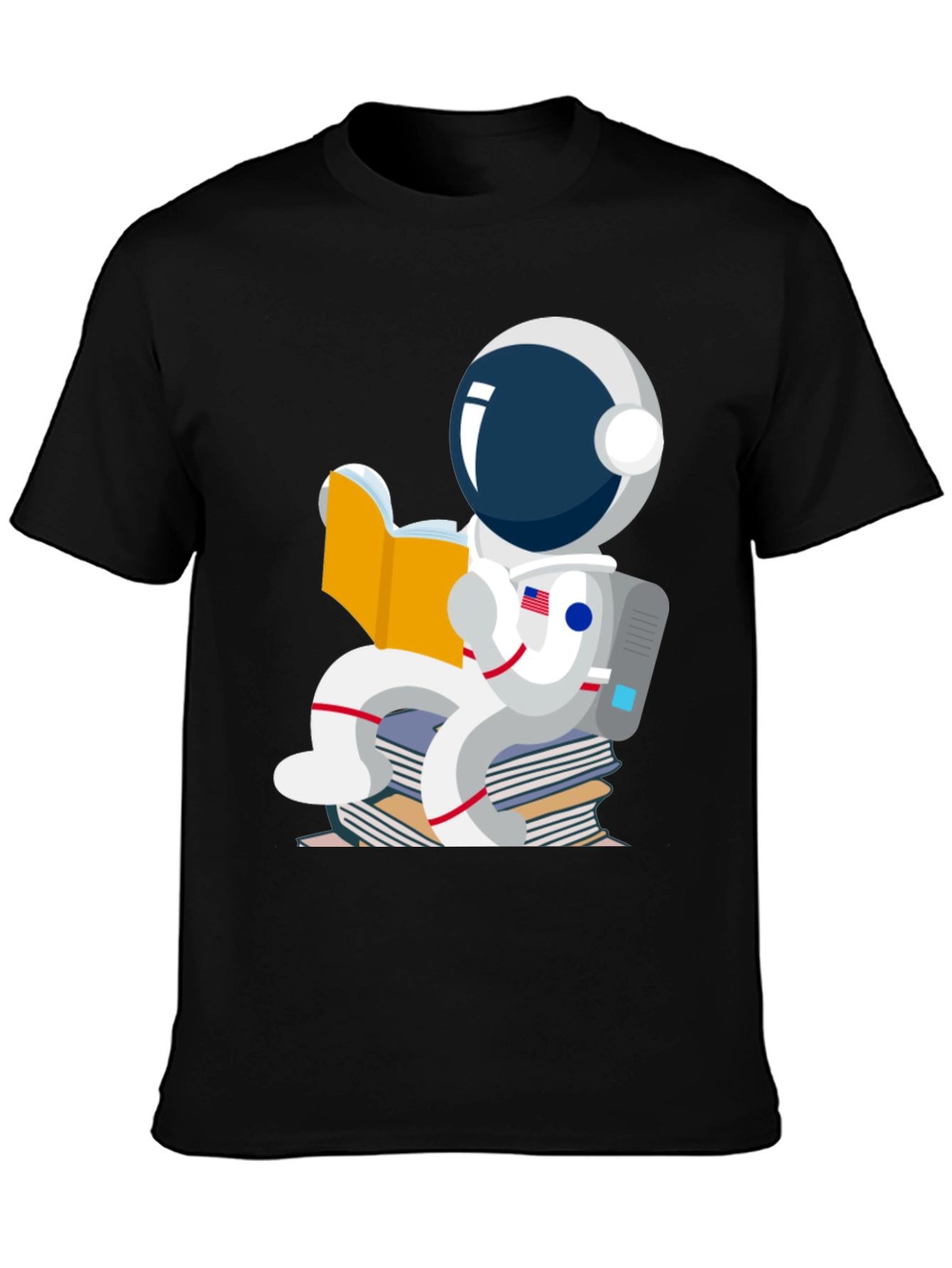 Astronaut Reading Books Graphic T-Shirt