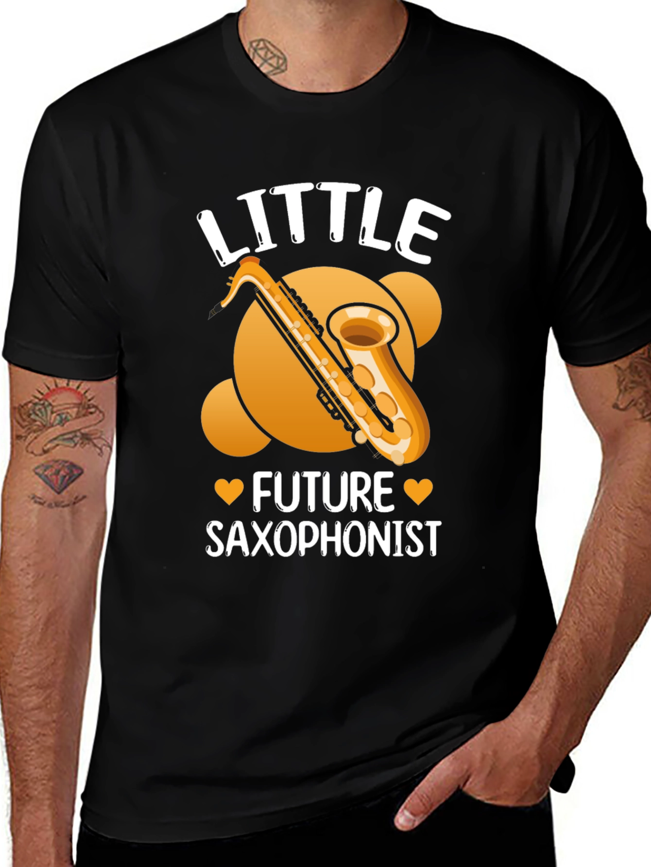 Little Future Saxophonist Black T-Shirt