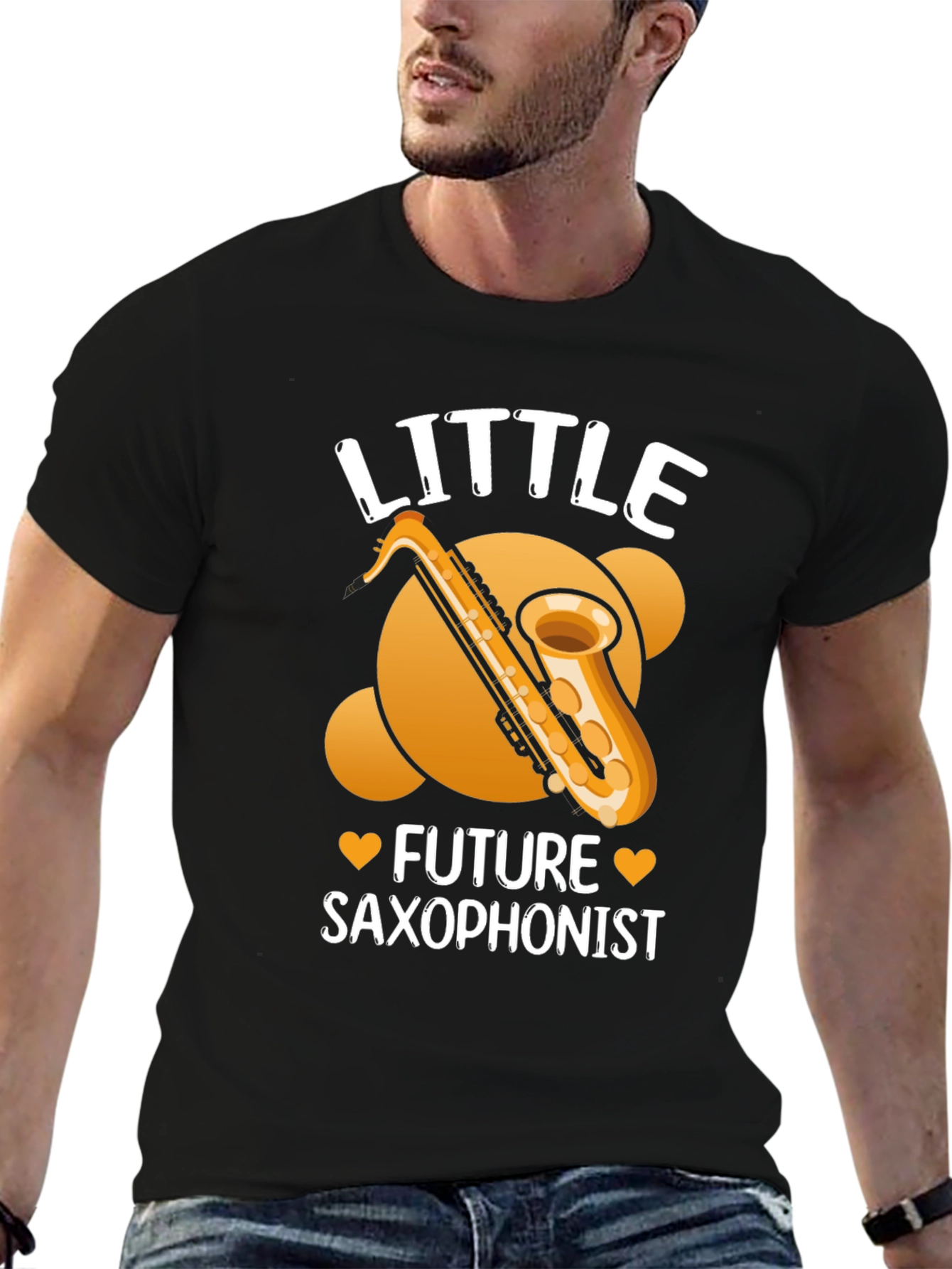 Little Future Saxophonist Black T-Shirt
