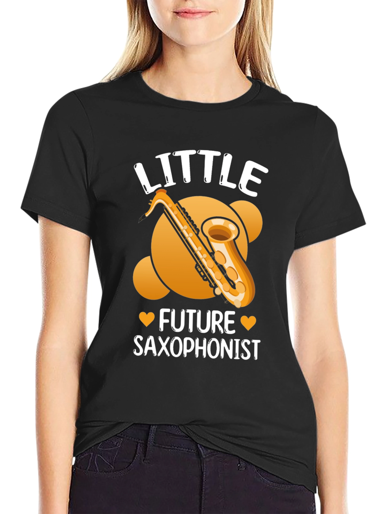 Little Future Saxophonist Black T-Shirt