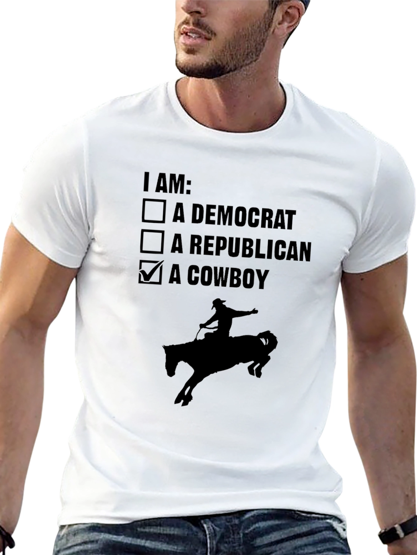 Cowboy Graphic T-Shirt - Funny Rodeo Western Tee