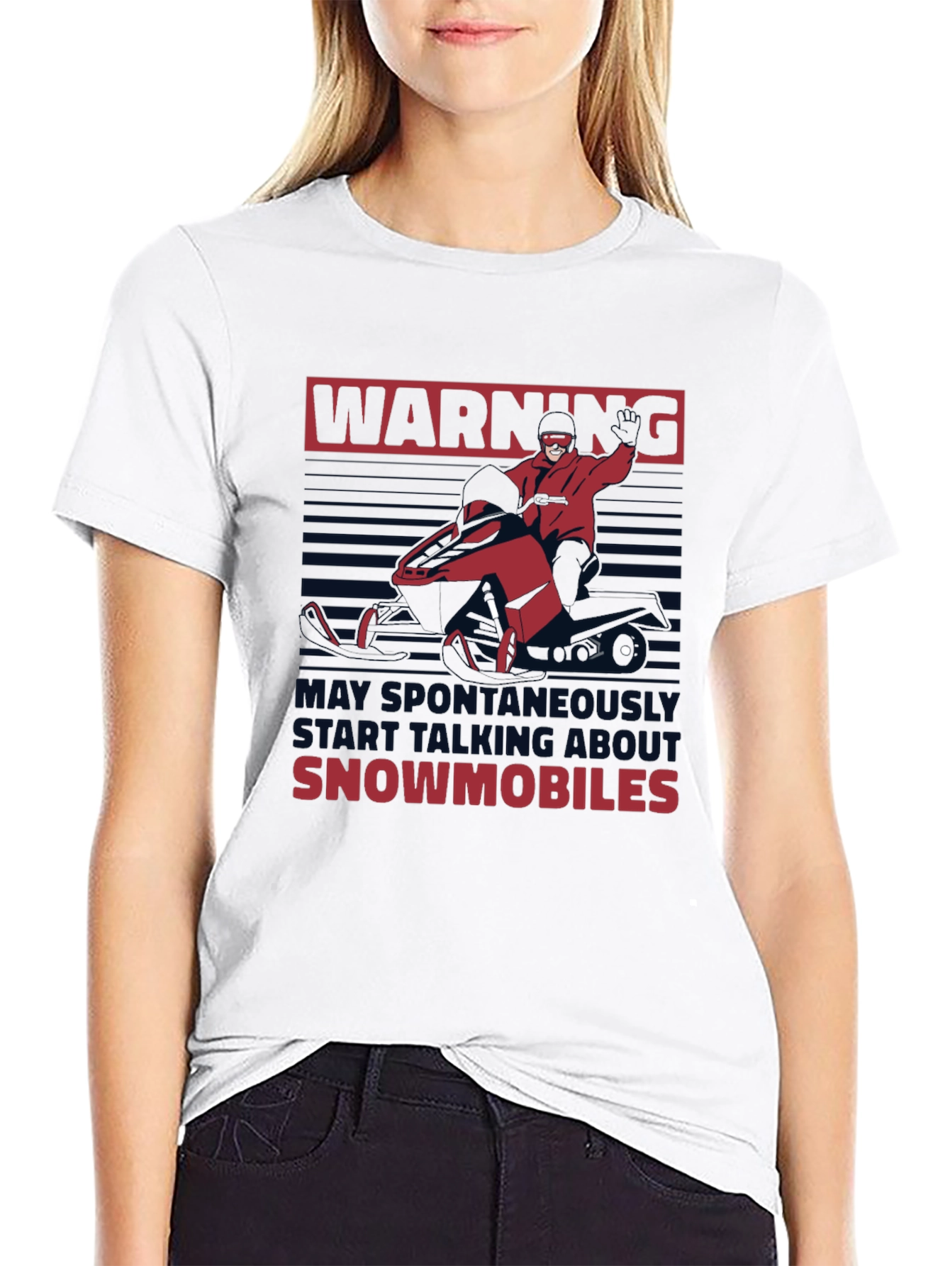 Warning Snowmobile Graphic Tee