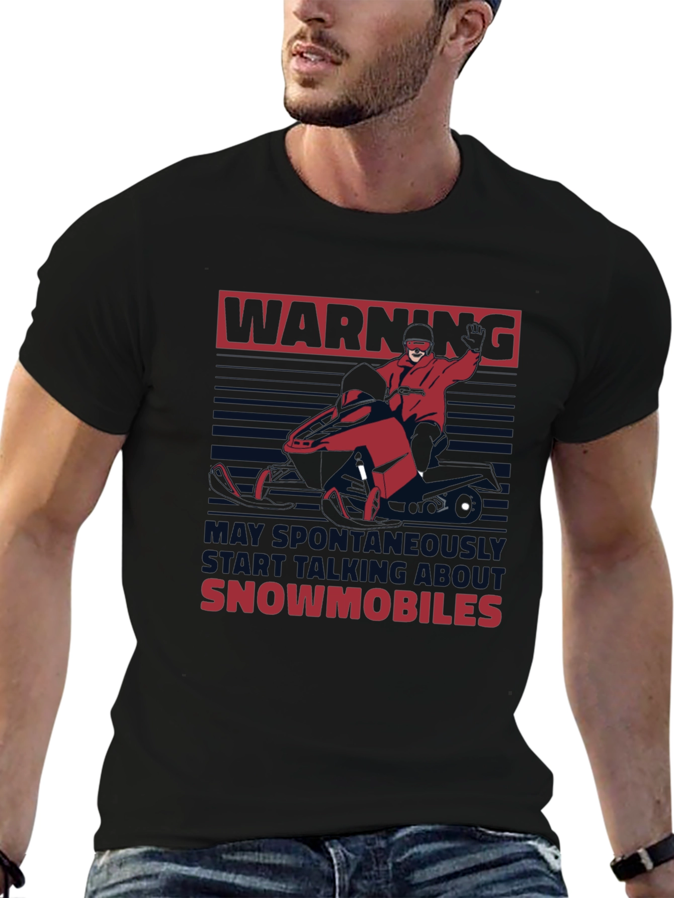 Warning Snowmobile Graphic Tee