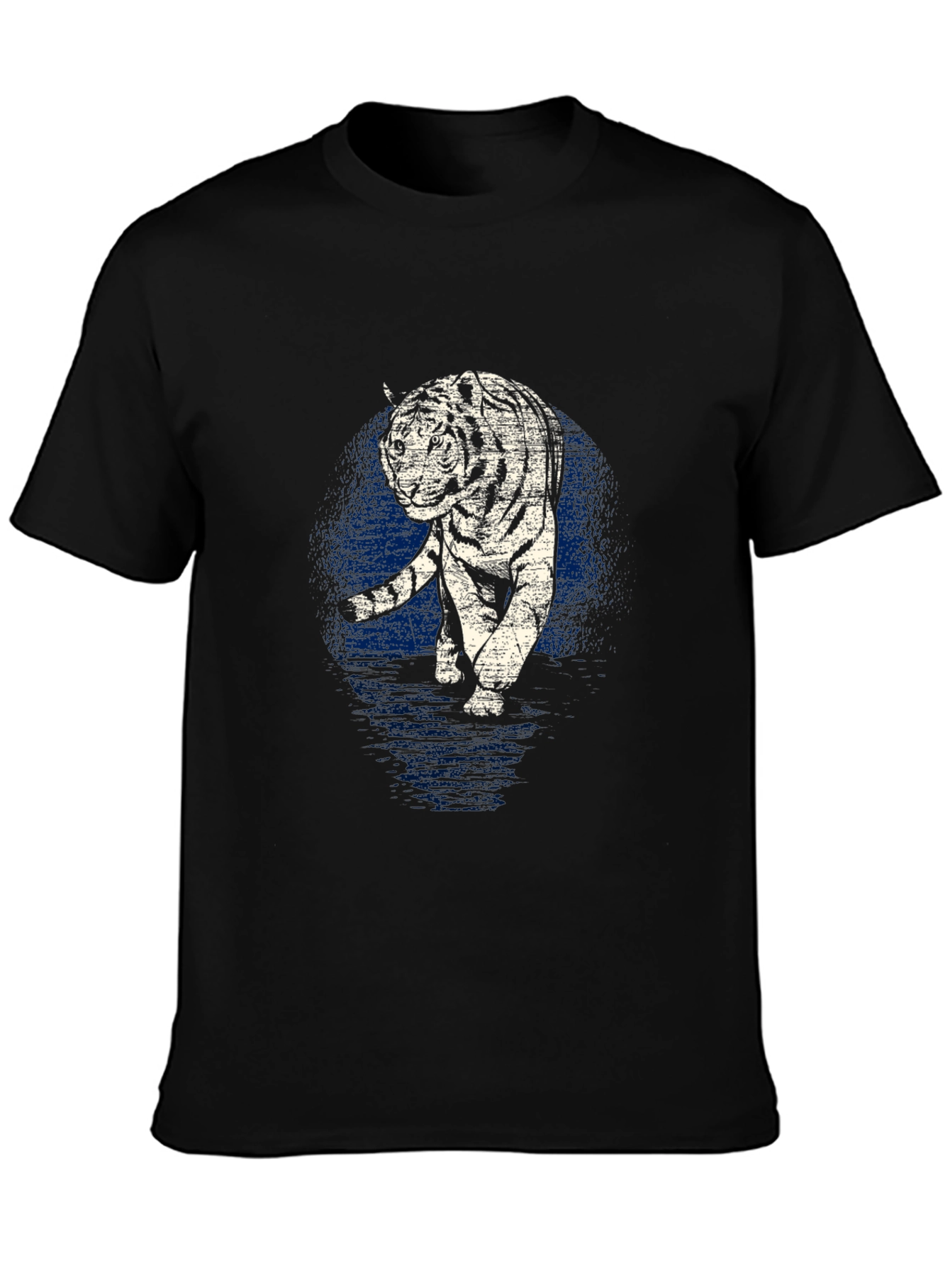 Tiger Graphic Tee - Black Cotton T-Shirt