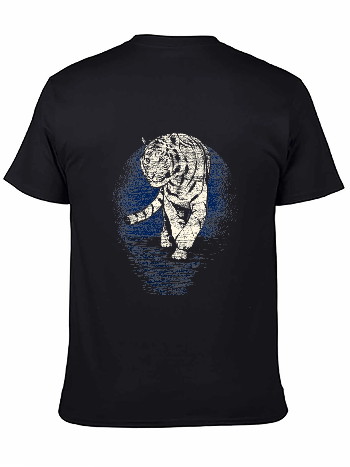 Tiger Graphic Tee - Black Cotton T-Shirt