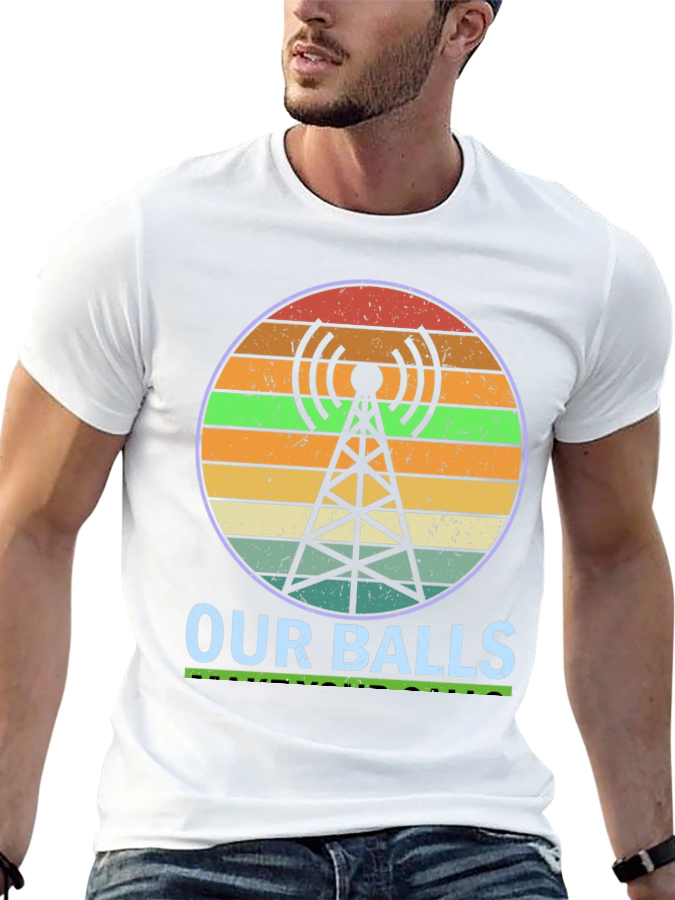 Our Balls Radio Tower Graphic T-Shirt
