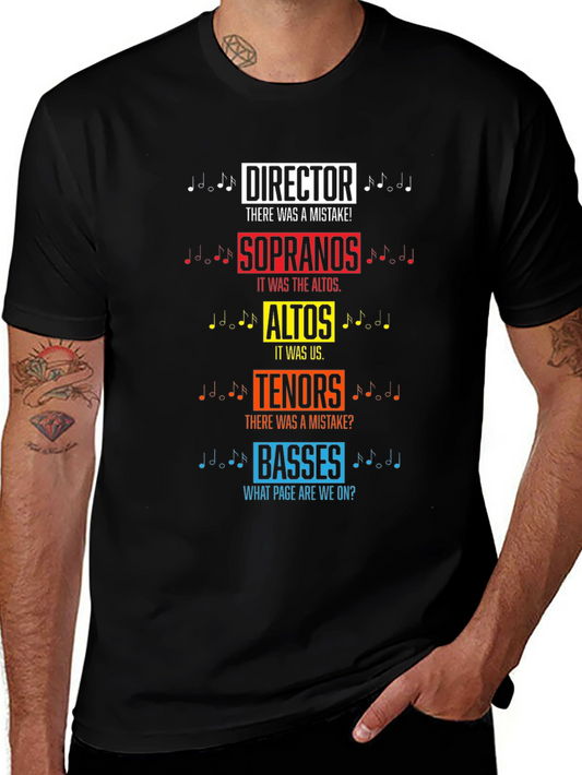 Choir Humor T-Shirt: Director Soprano Alto Tenor Bass