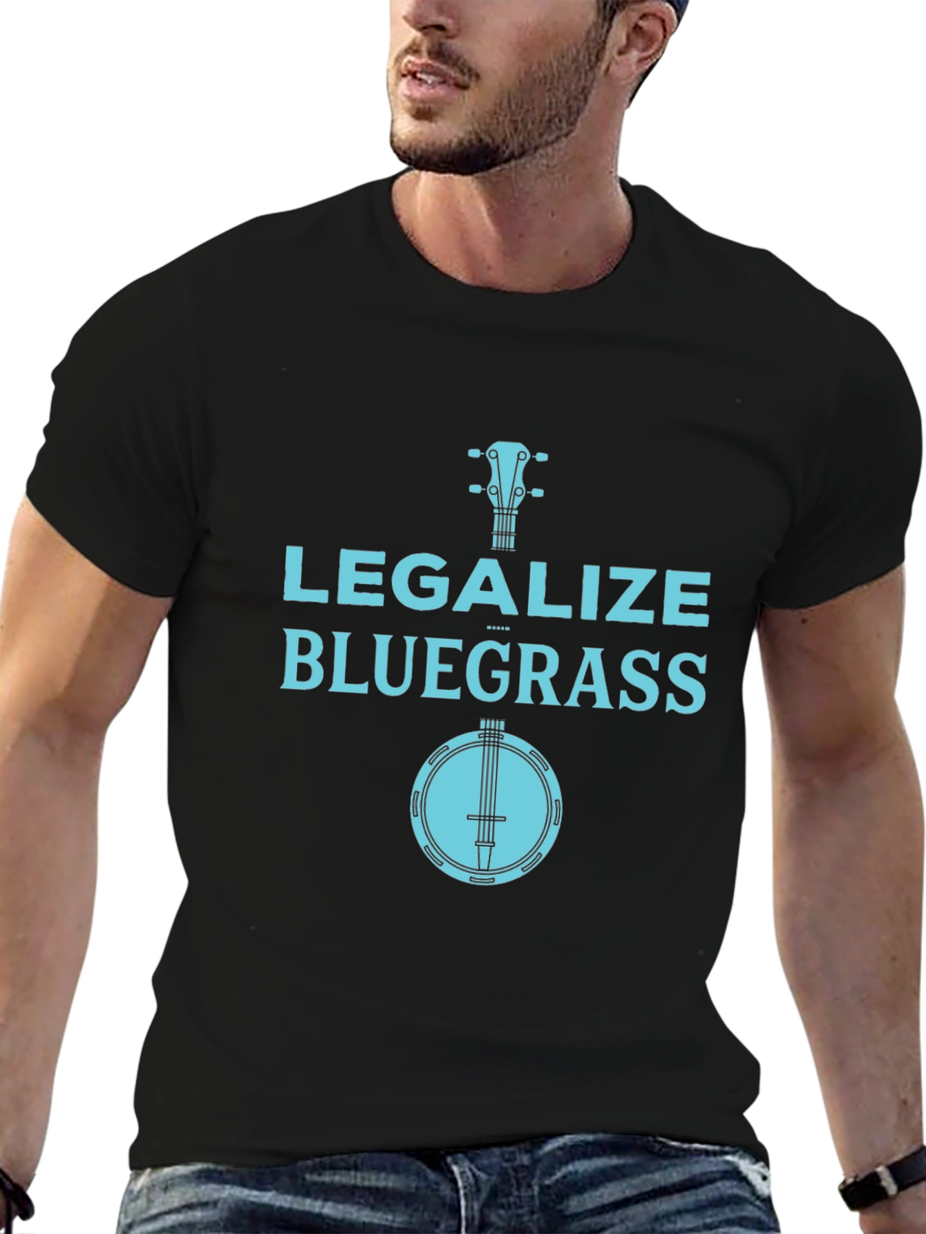 Legalize Bluegrass Banjo Graphic Tee - Black