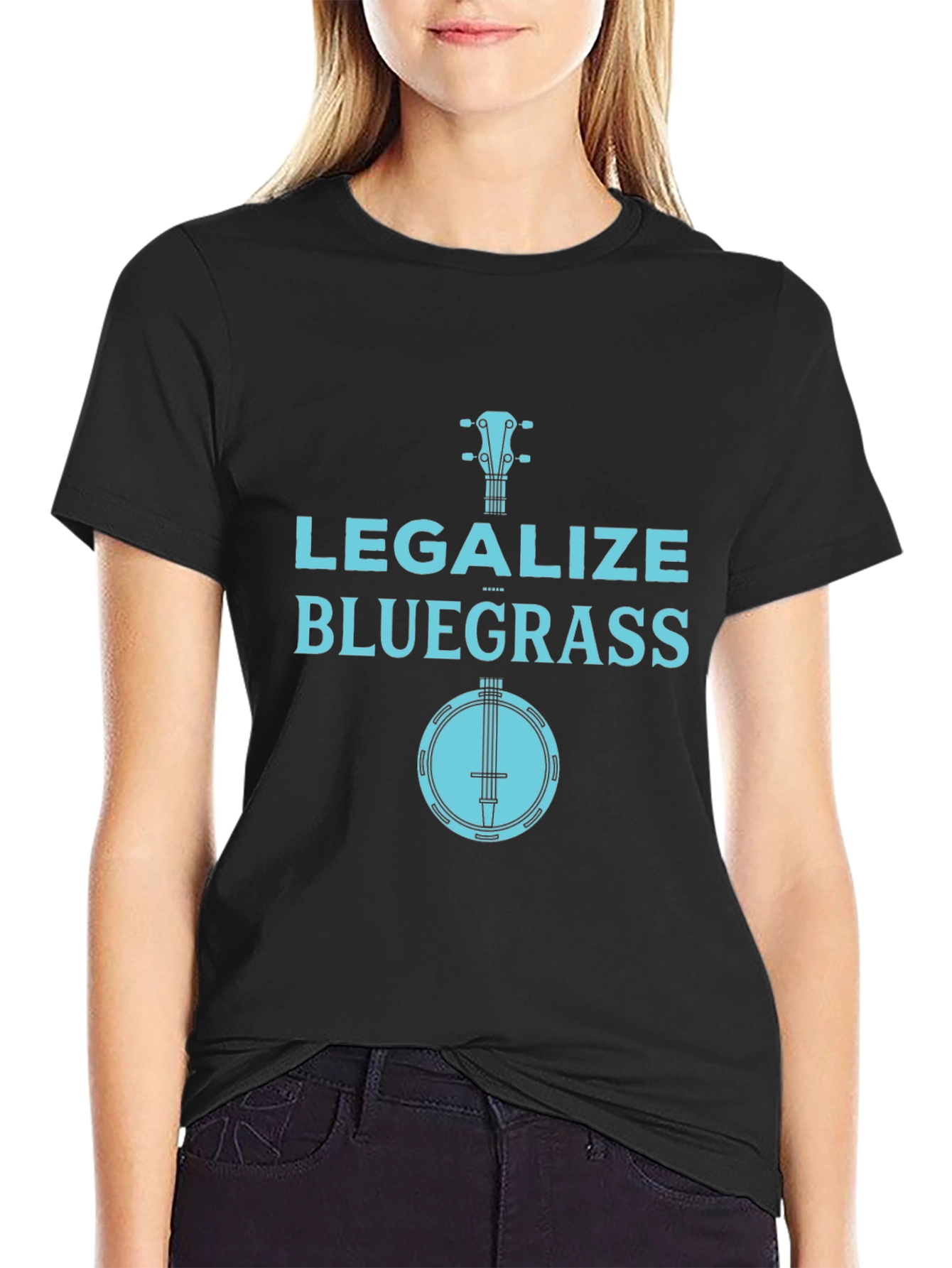 Legalize Bluegrass Banjo Graphic Tee - Black
