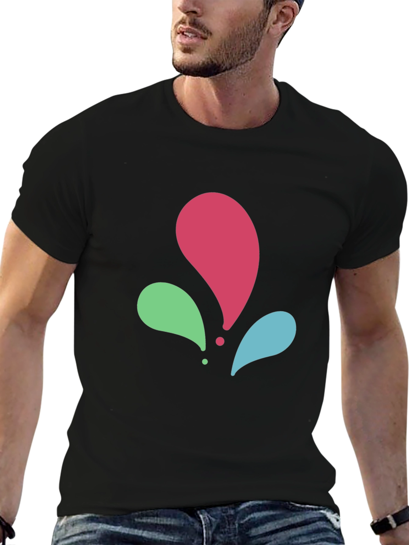 Abstract Splash Black T-Shirt