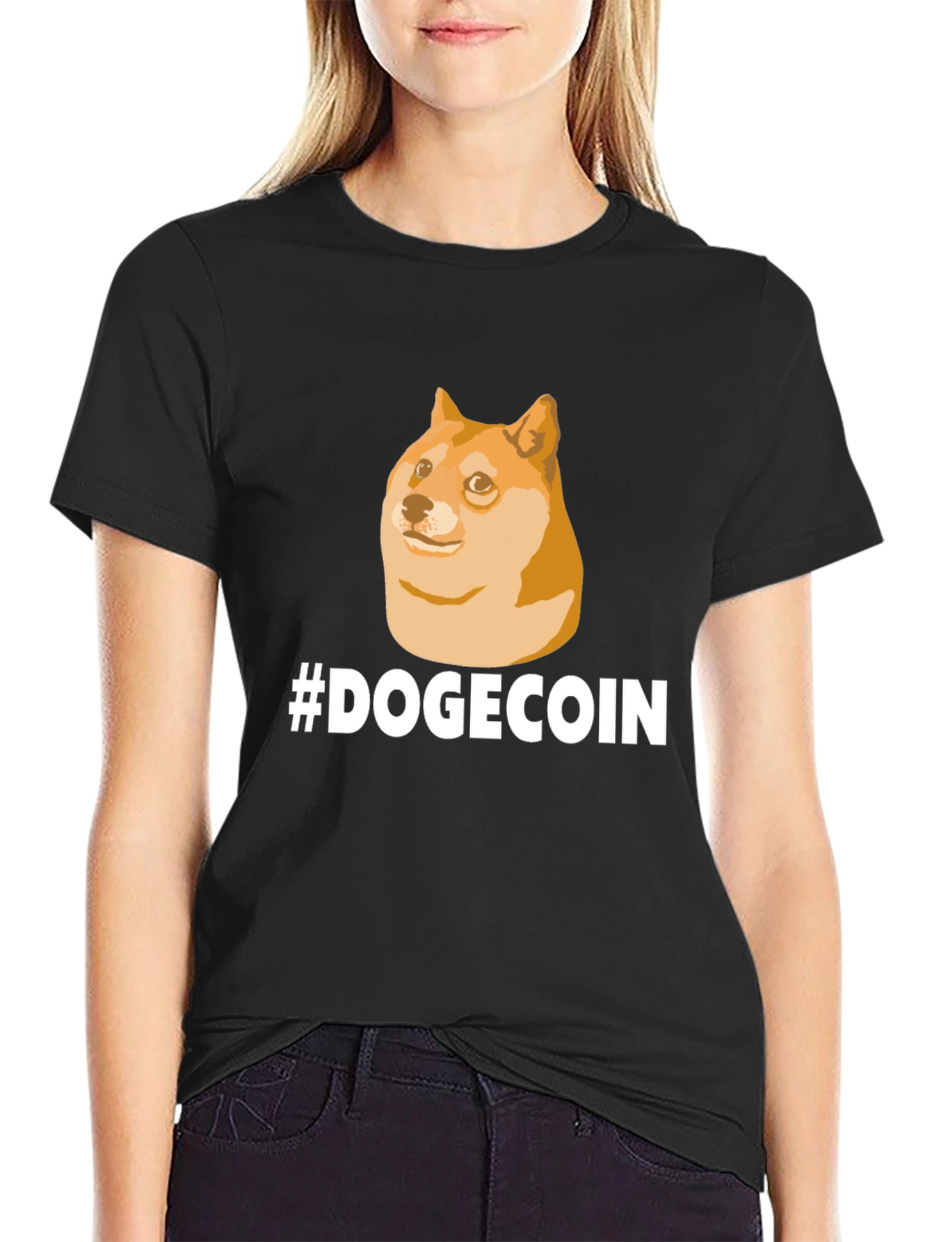 Dogecoin Meme Graphic Tee - Black