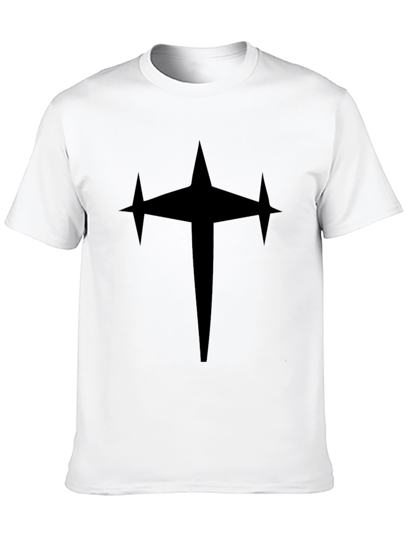 Bold Star Cross Graphic Black T-Shirt